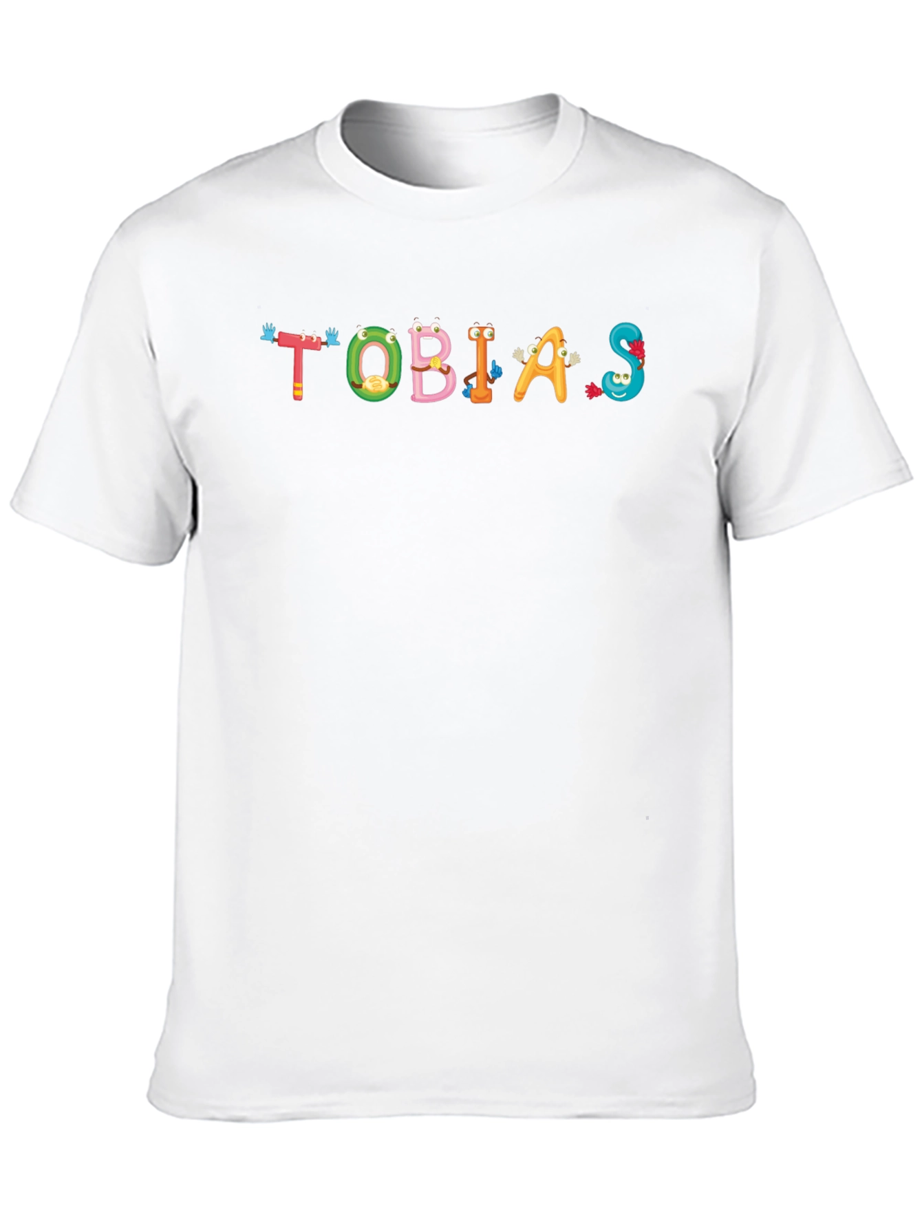 Black Tobias Cartoon Name Black Cotton Tee view 10
