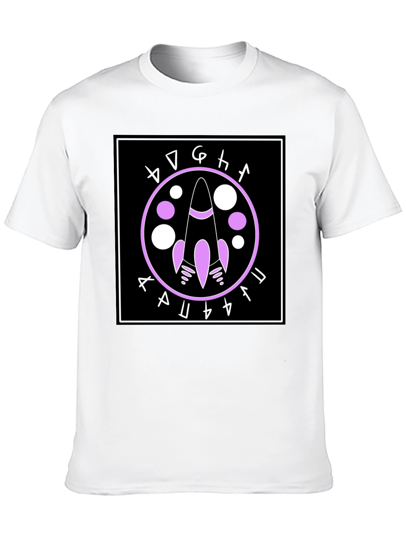 Black Rocket Symbol Graphic Tee - Black Cotton Casual Shirt view 10