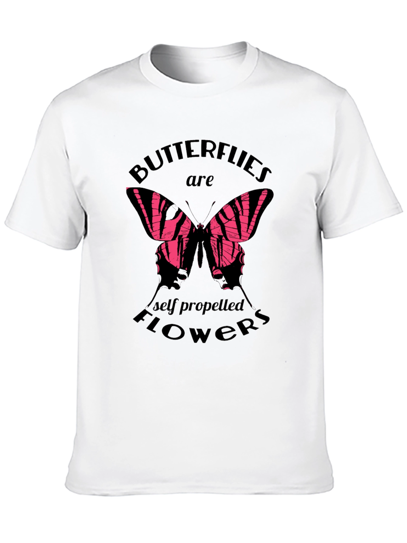 Black Butterfly Flowers Graphic T-Shirt - Trendy Black Tee view 10
