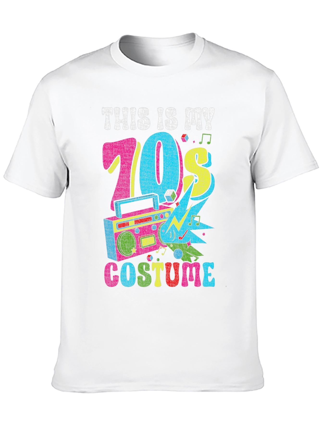 Black Retro 70s Costume T-Shirt view 10