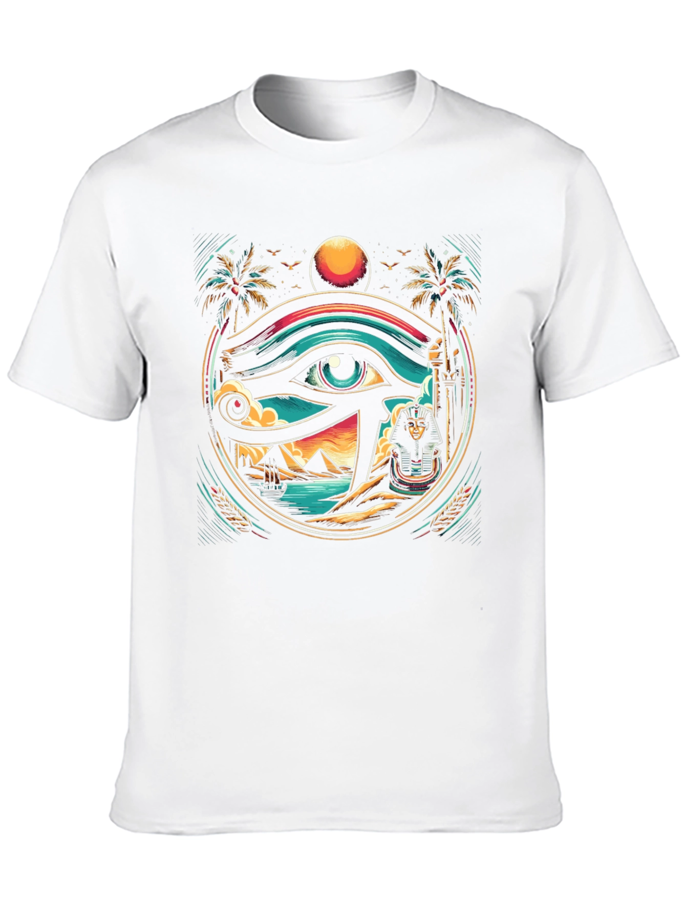 Black Egyptian Eye Graphic Tee - Unique Print Shirt view 10
