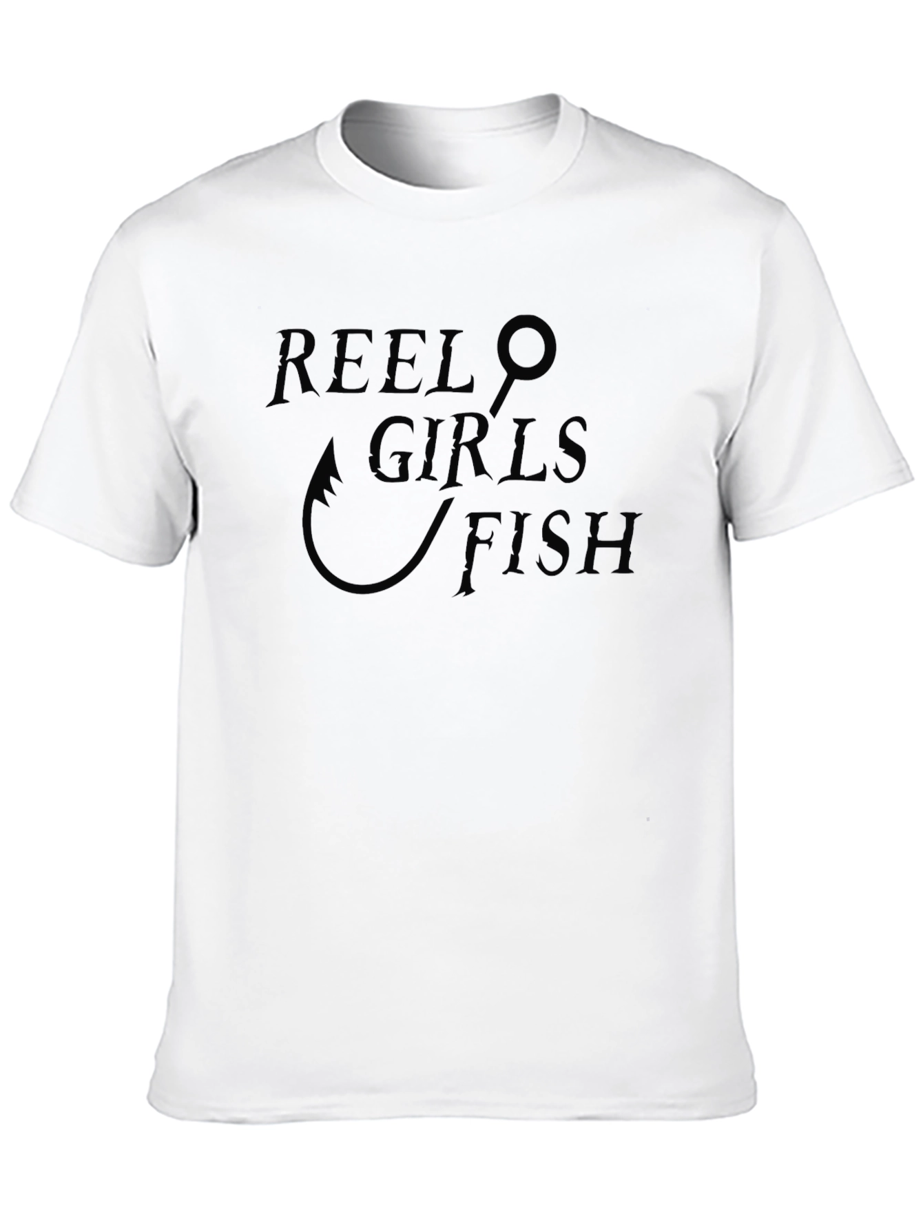 Black Reel Girls Fish T-Shirt - Black Cotton Tee view 10