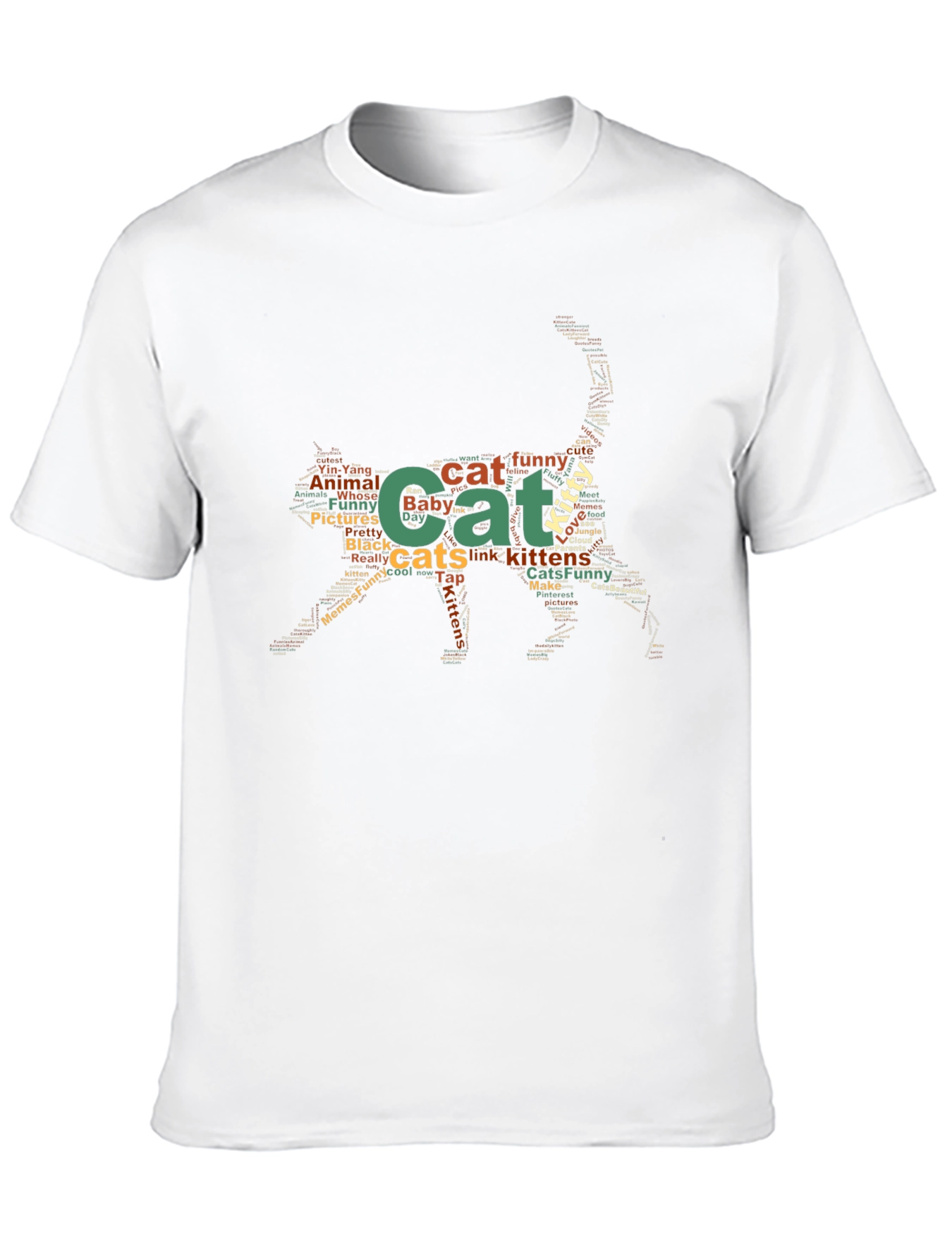 Black Cat Word Art Tee - Black Unisex T-Shirt view 10