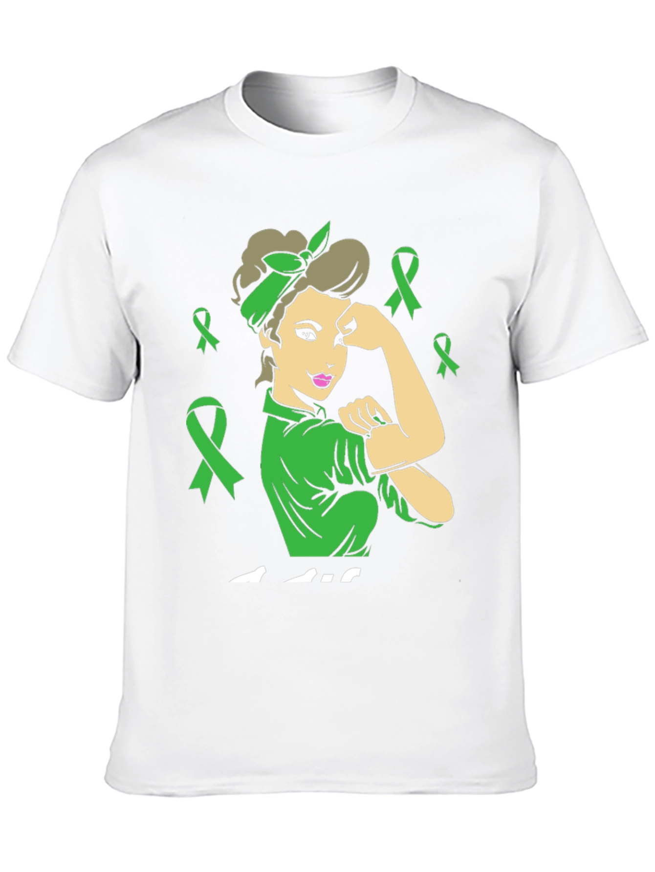 Black Empowered Woman Green Ribbon T-Shirt view 10