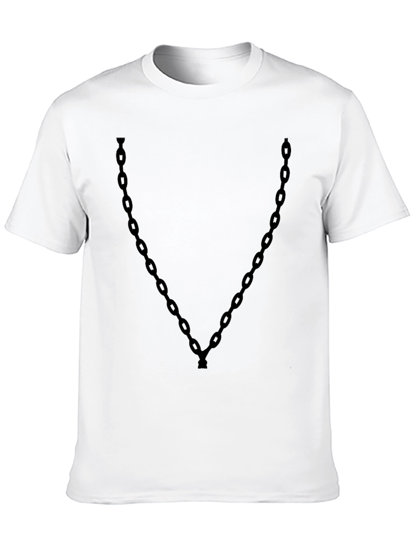 Black Men's Black Chain Graphic Tee - Casual Style view 10