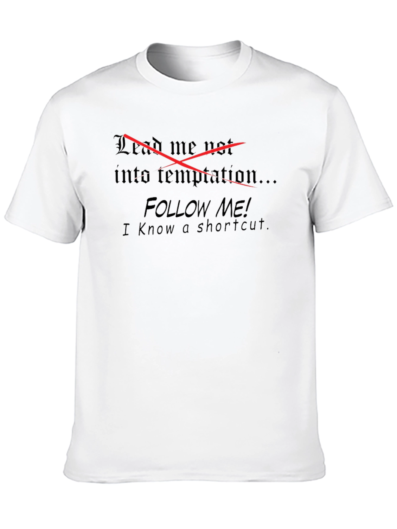 Black Follow Me Graphic T-Shirt - Funny Short Sleeve Tee view 10