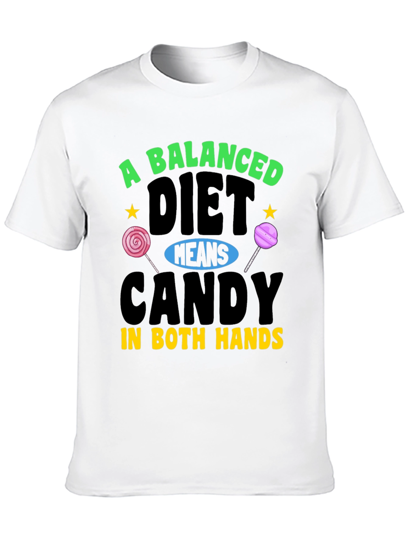 Black Balanced Diet Candy T-Shirt, Funny Graphic Tee view 10