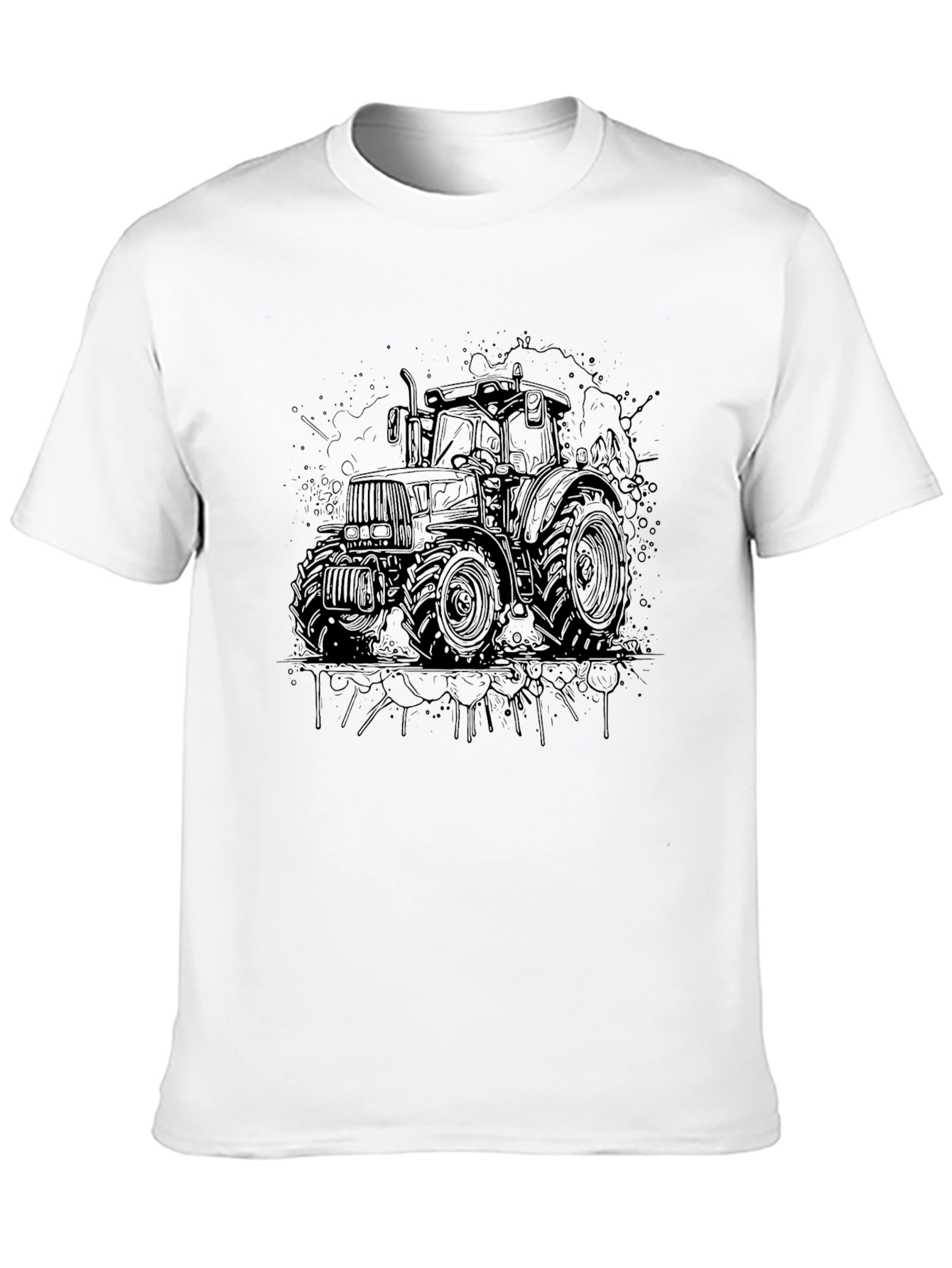 Black Black Tractor Graphic Tee - Men's Casual T-Shirt view 10