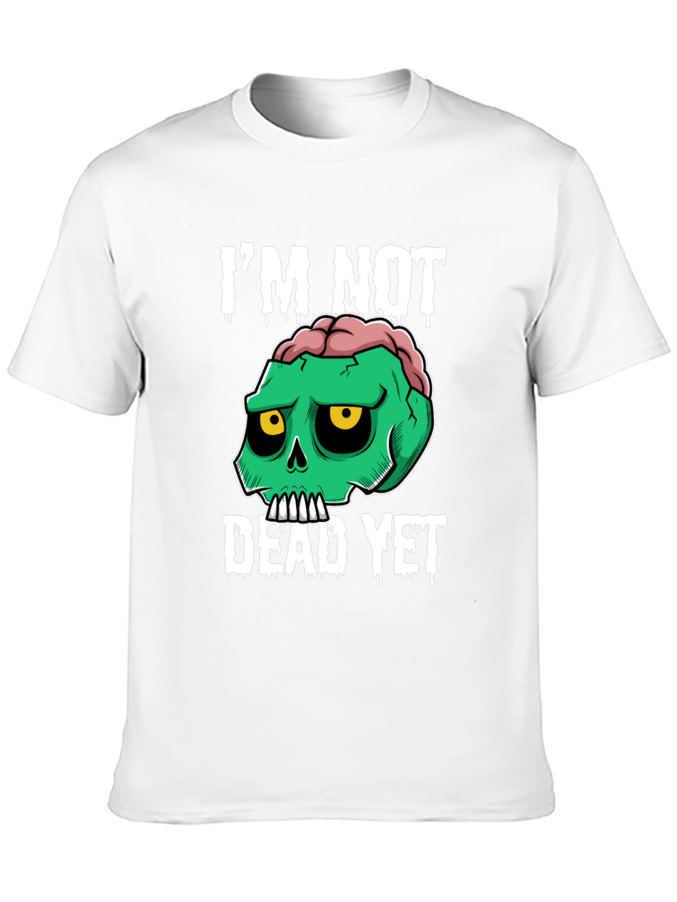 Black I'm Not Dead Yet Graphic Tee - Zombie Skull Humor view 10