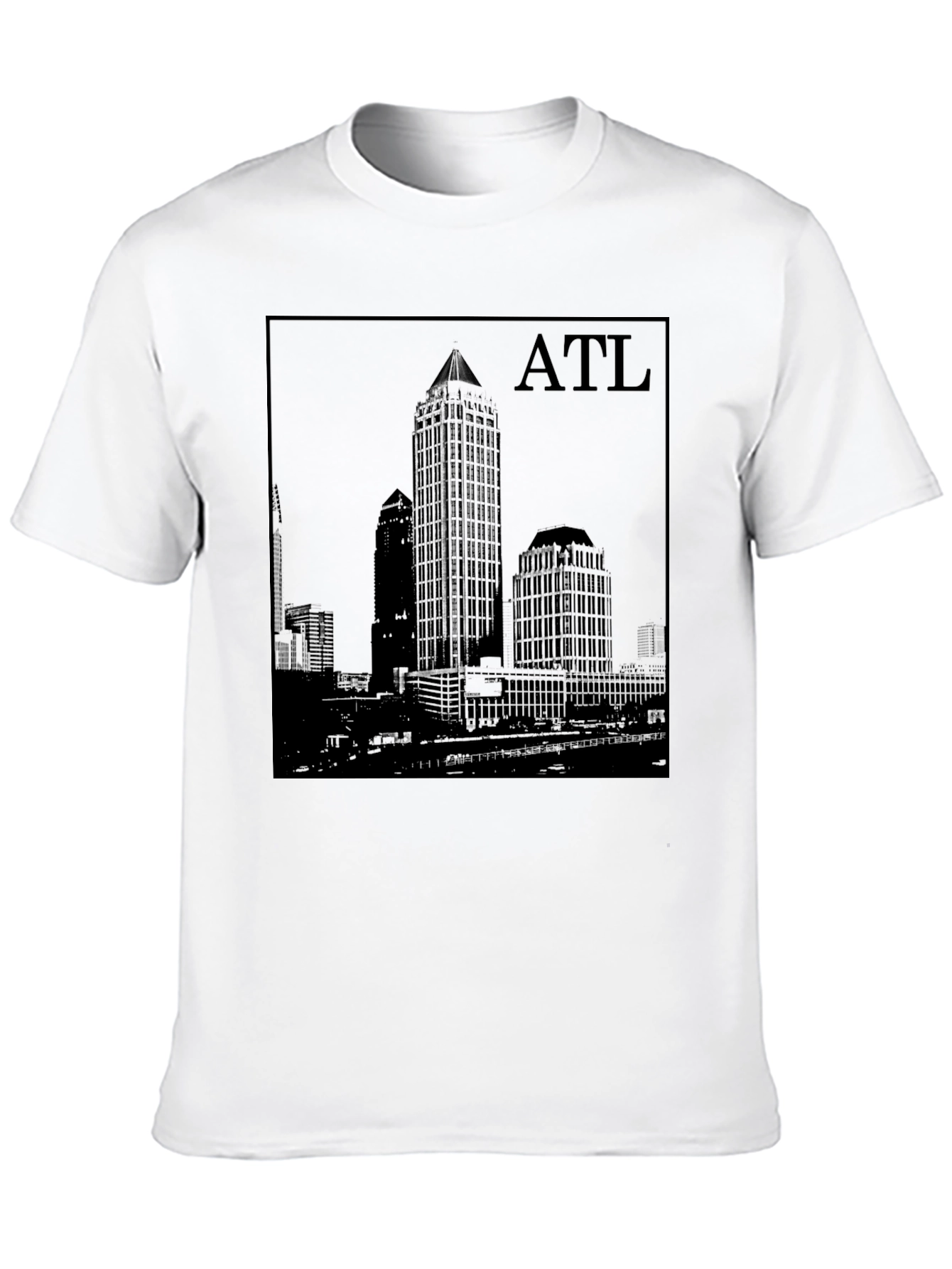 Black Atlanta Skyline Black Graphic T-Shirt view 10