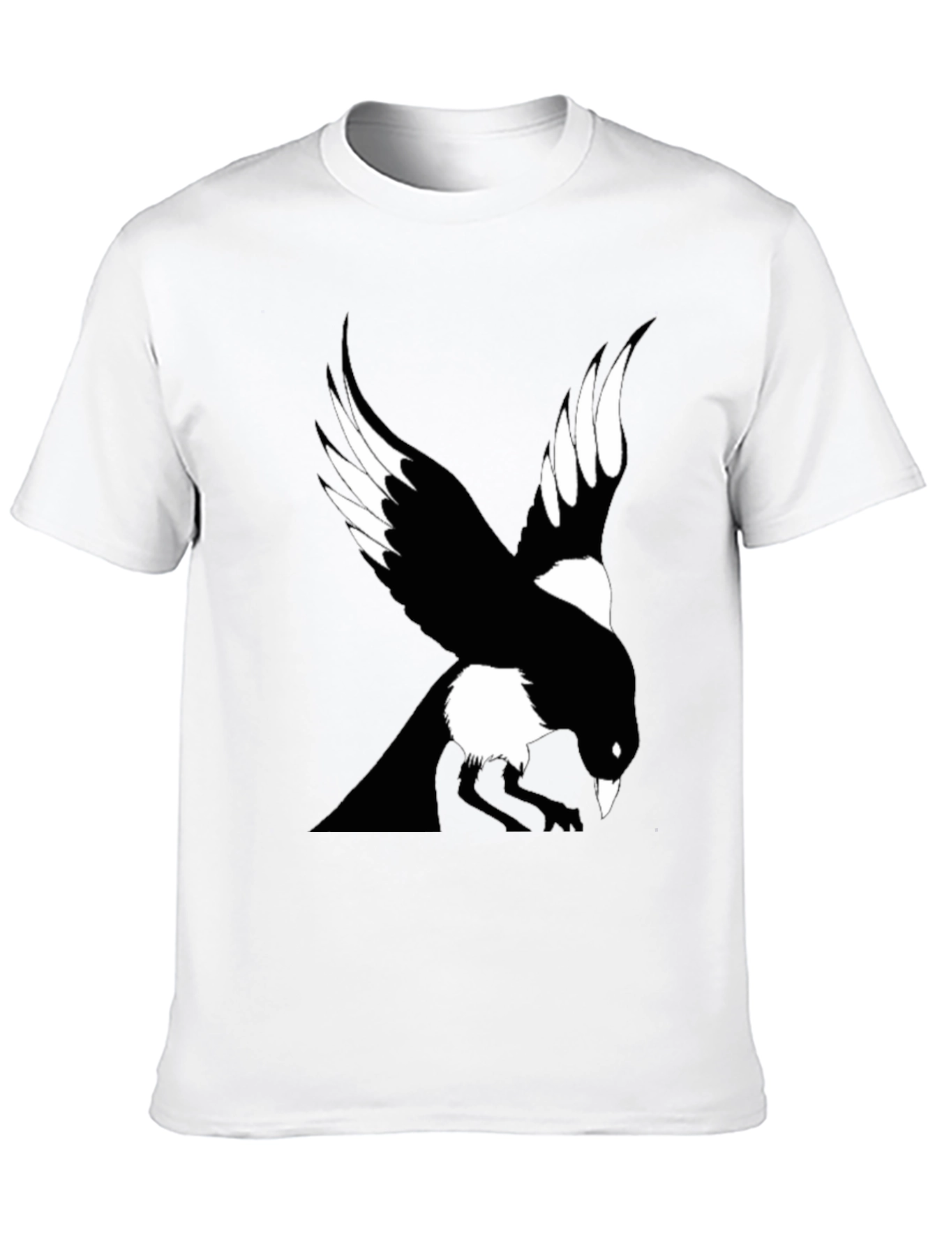 Black Raven Graphic Tee - Men's Black Crew Neck T-Shirt view 10