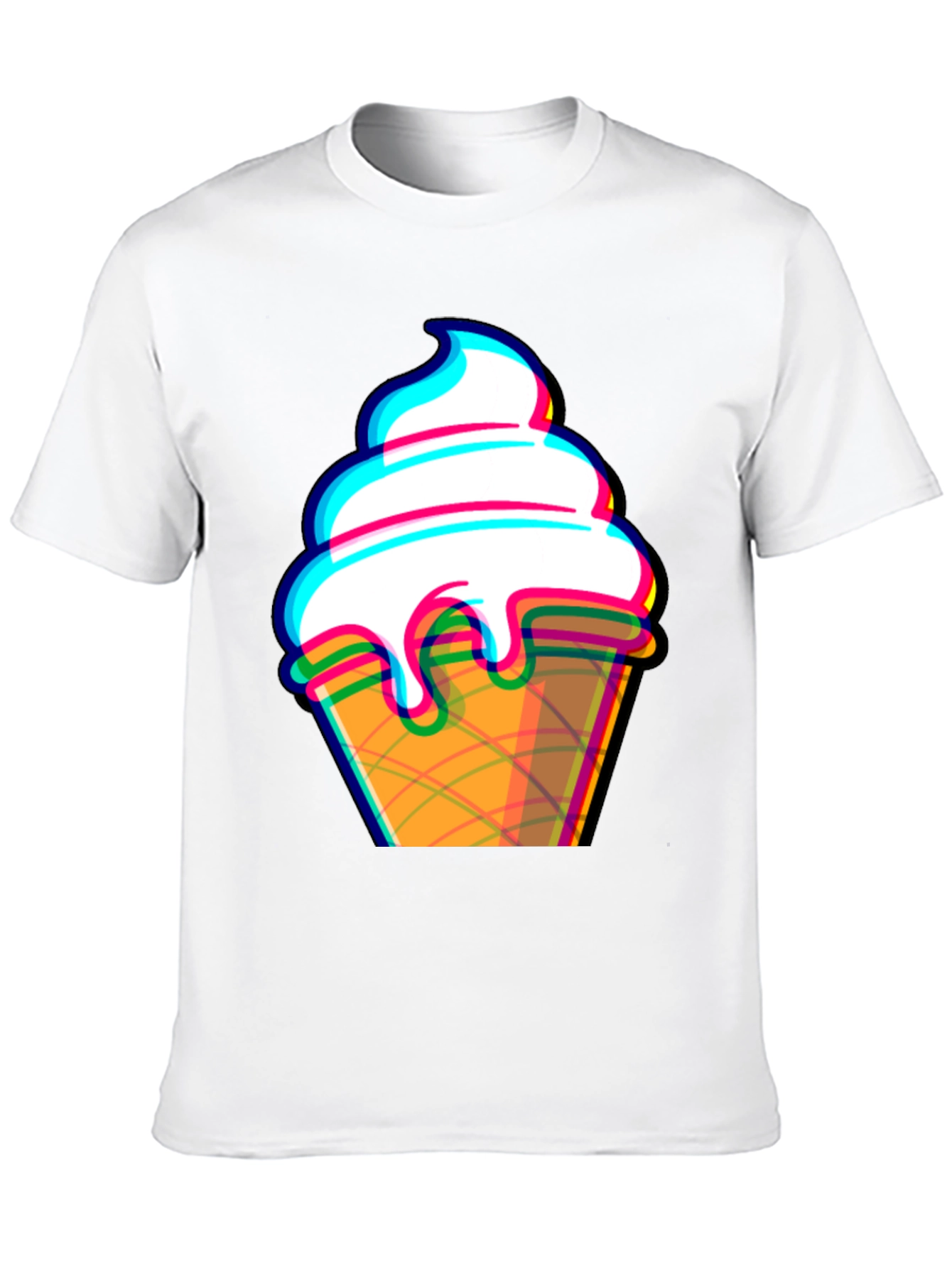 Black Ice Cream Cone Graphic Tee - Black Cotton T-Shirt view 10