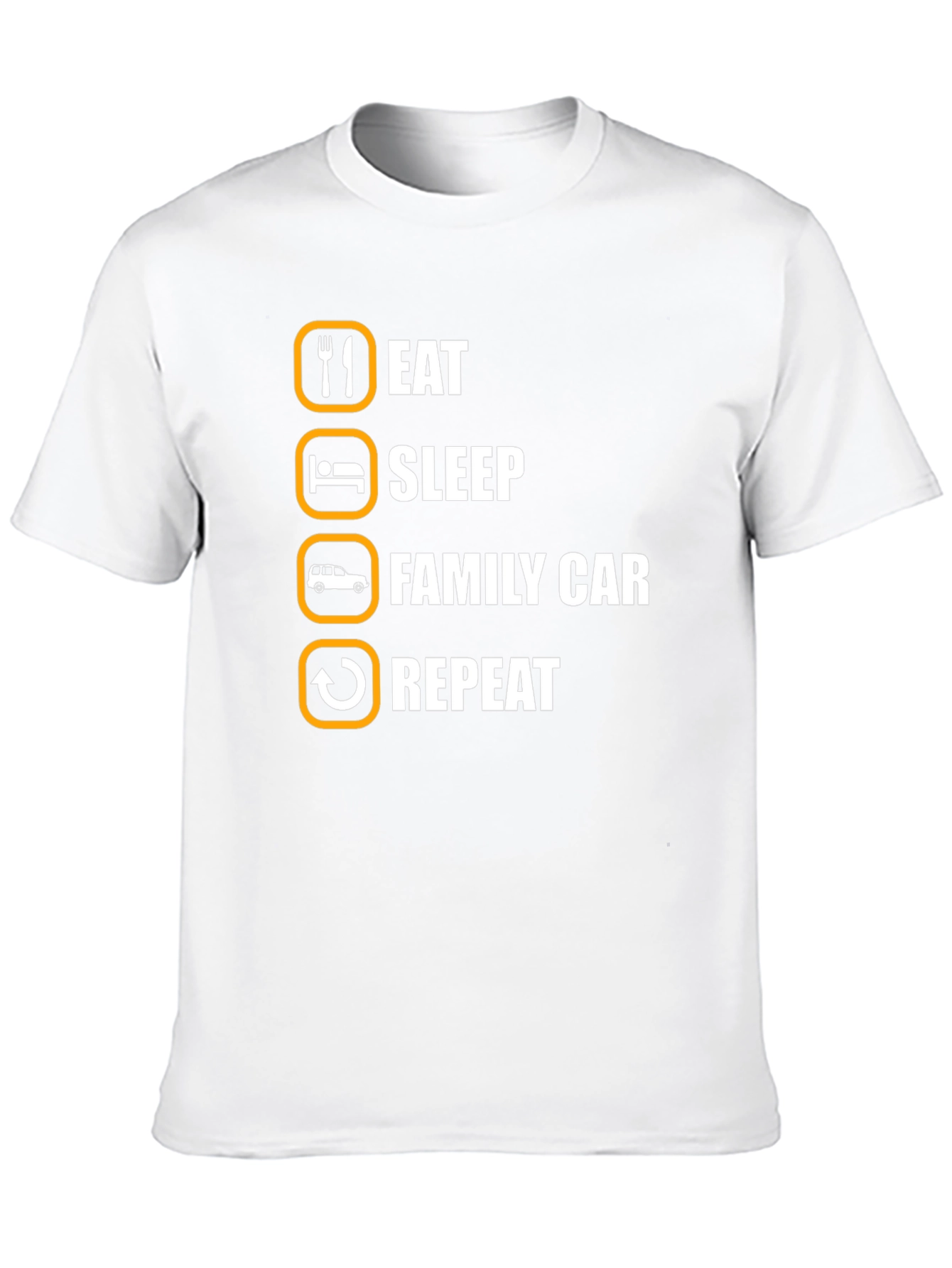Black Eat Sleep Family Car Repeat T-Shirt view 10
