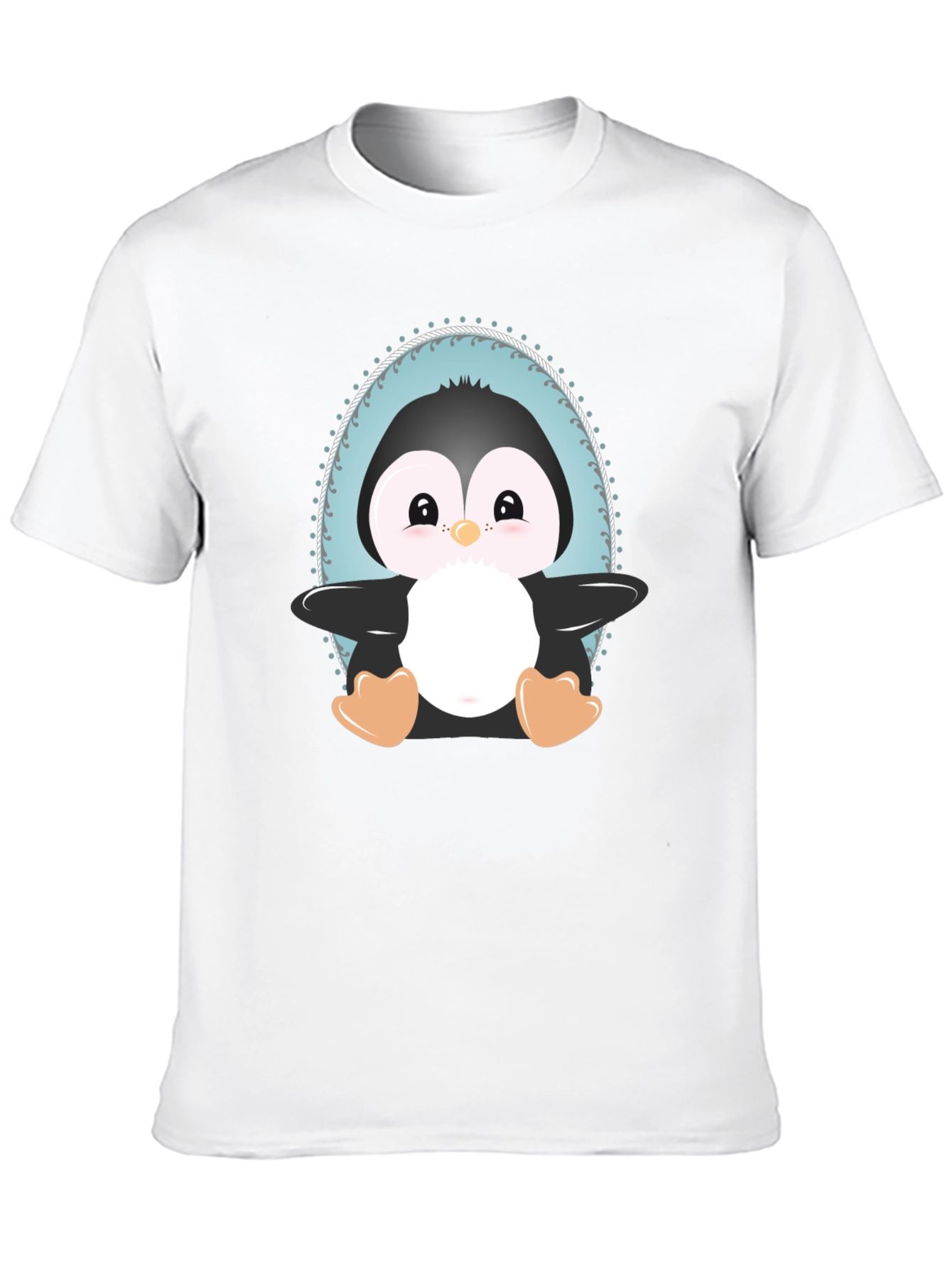 Black Cute Penguin Graphic Tee - Unisex Black T-Shirt view 10