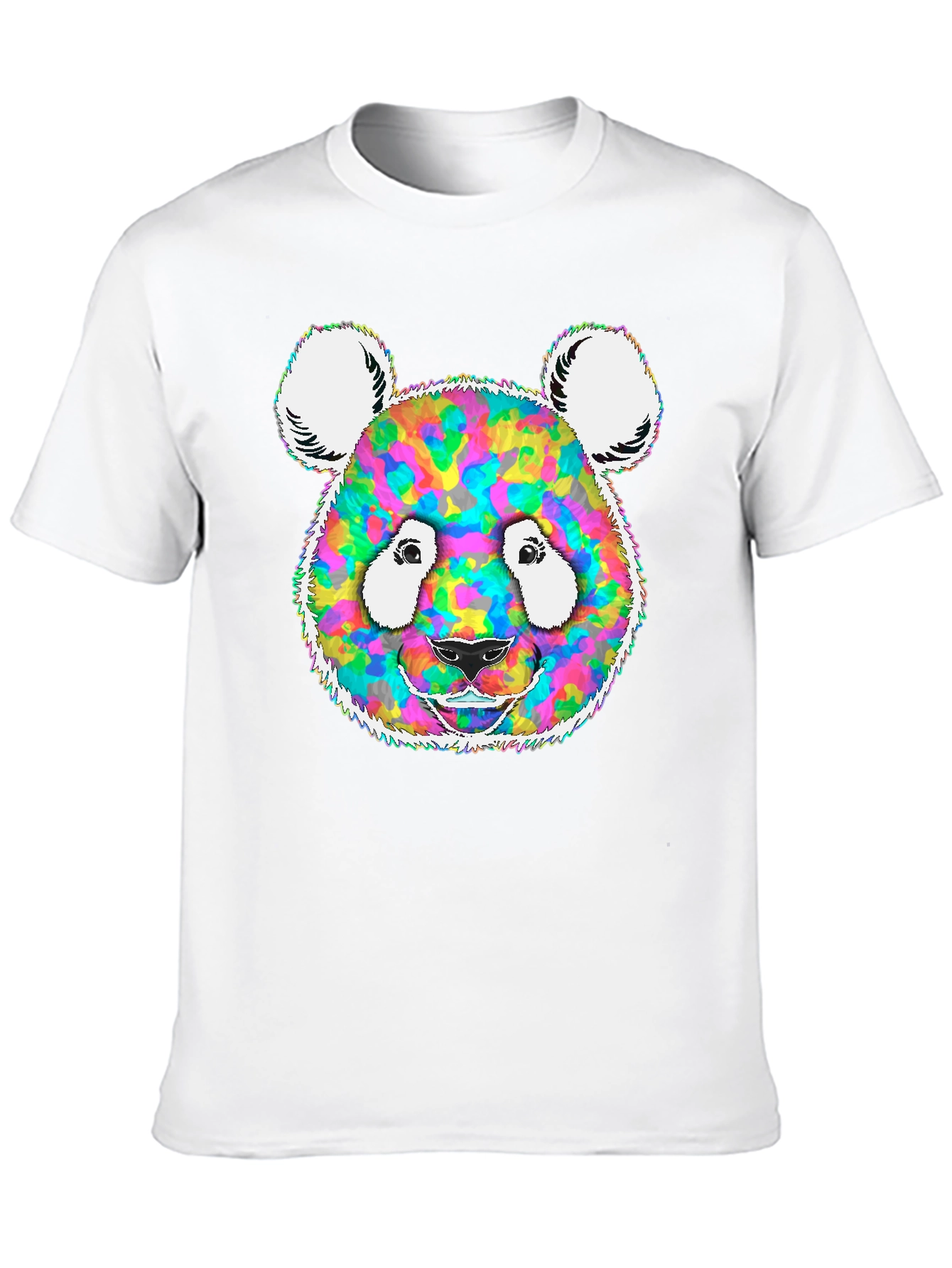 Black Colorful Panda Graphic Tee - Unique Design view 10