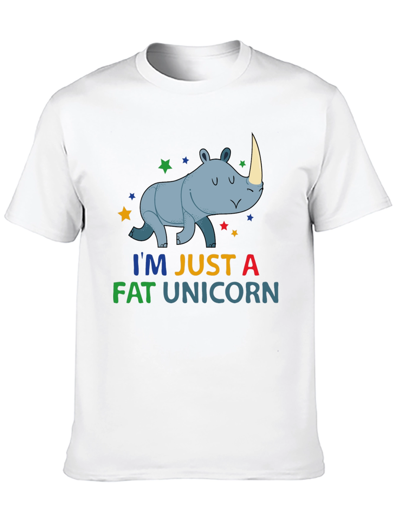 Black Funny Fat Unicorn Rhino Graphic T-Shirt view 10