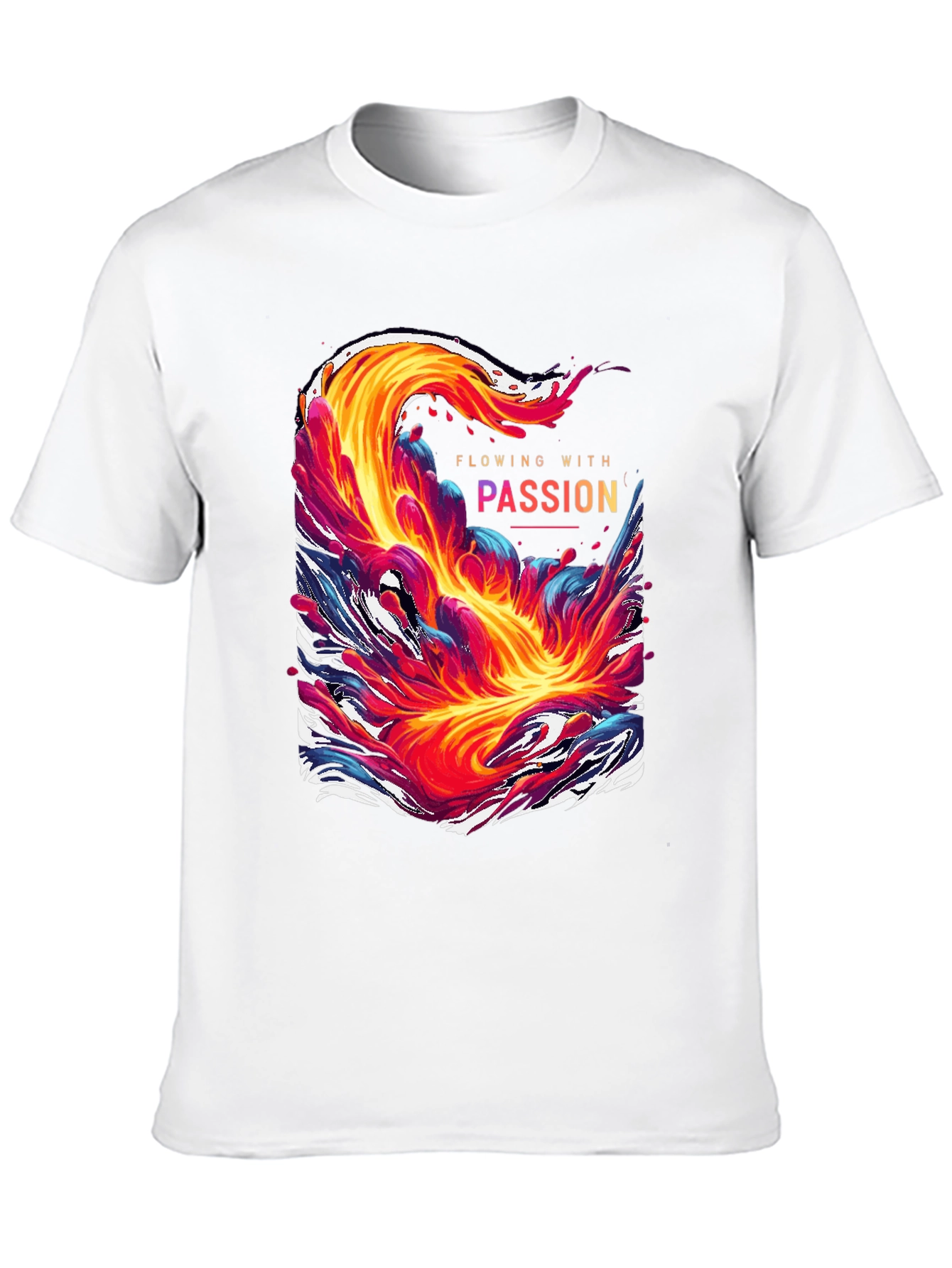 Black Flowing With Passion Graphic Tee - Unique Men's T-Shirt view 10
