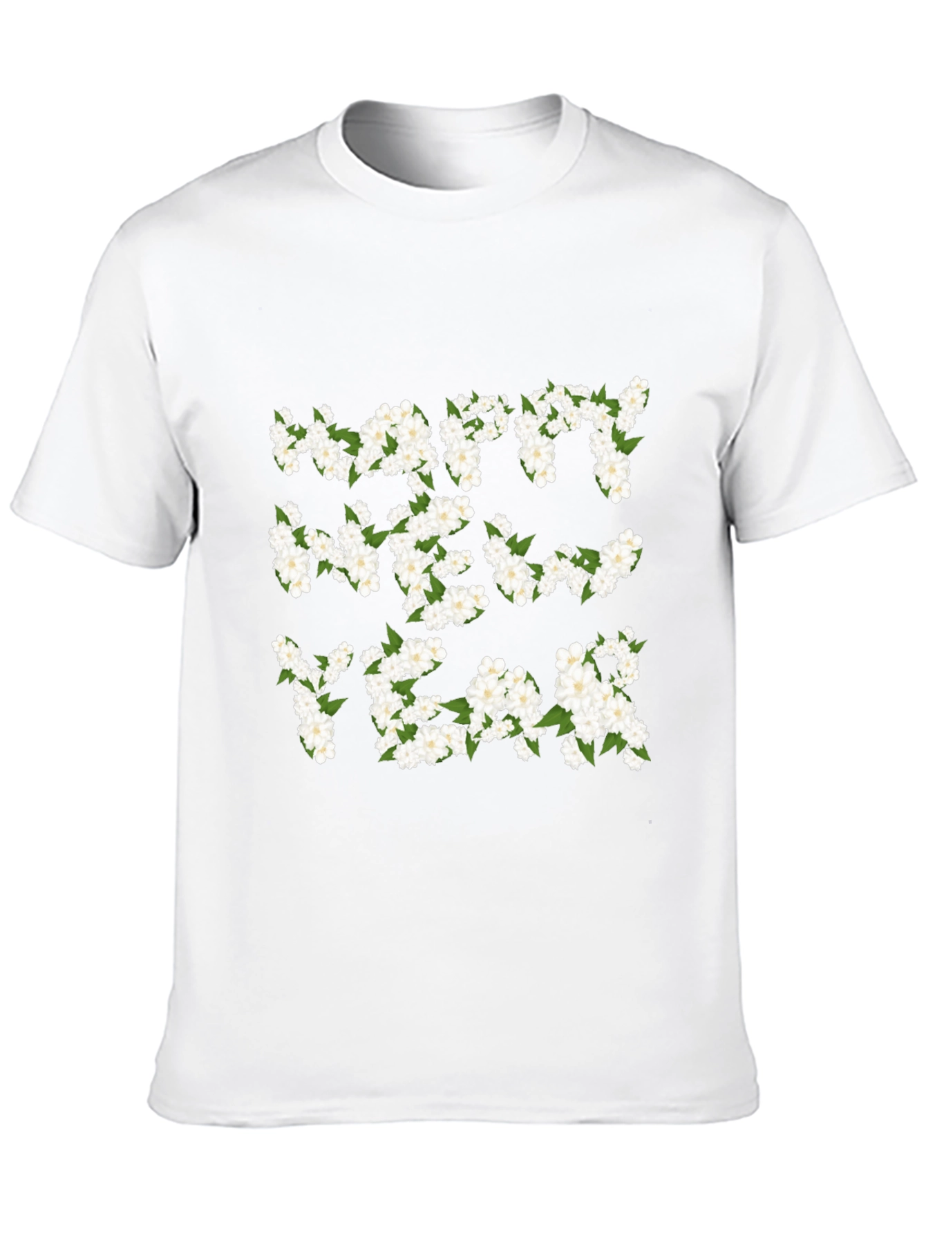 Black Happy New Year Floral T-Shirt view 10