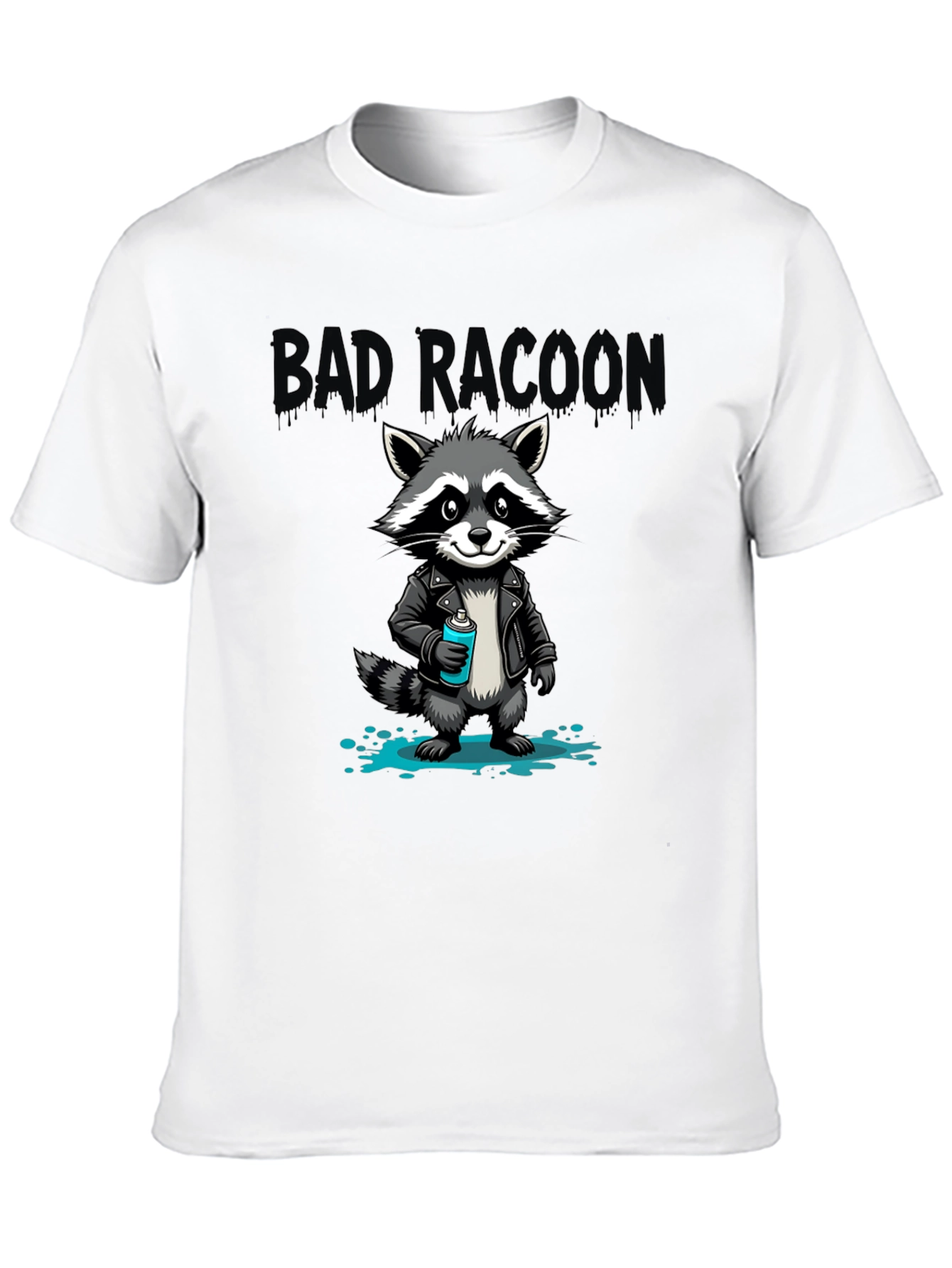 Black Bad Raccoon Graphic T-Shirt - Cool Cartoon Design view 10