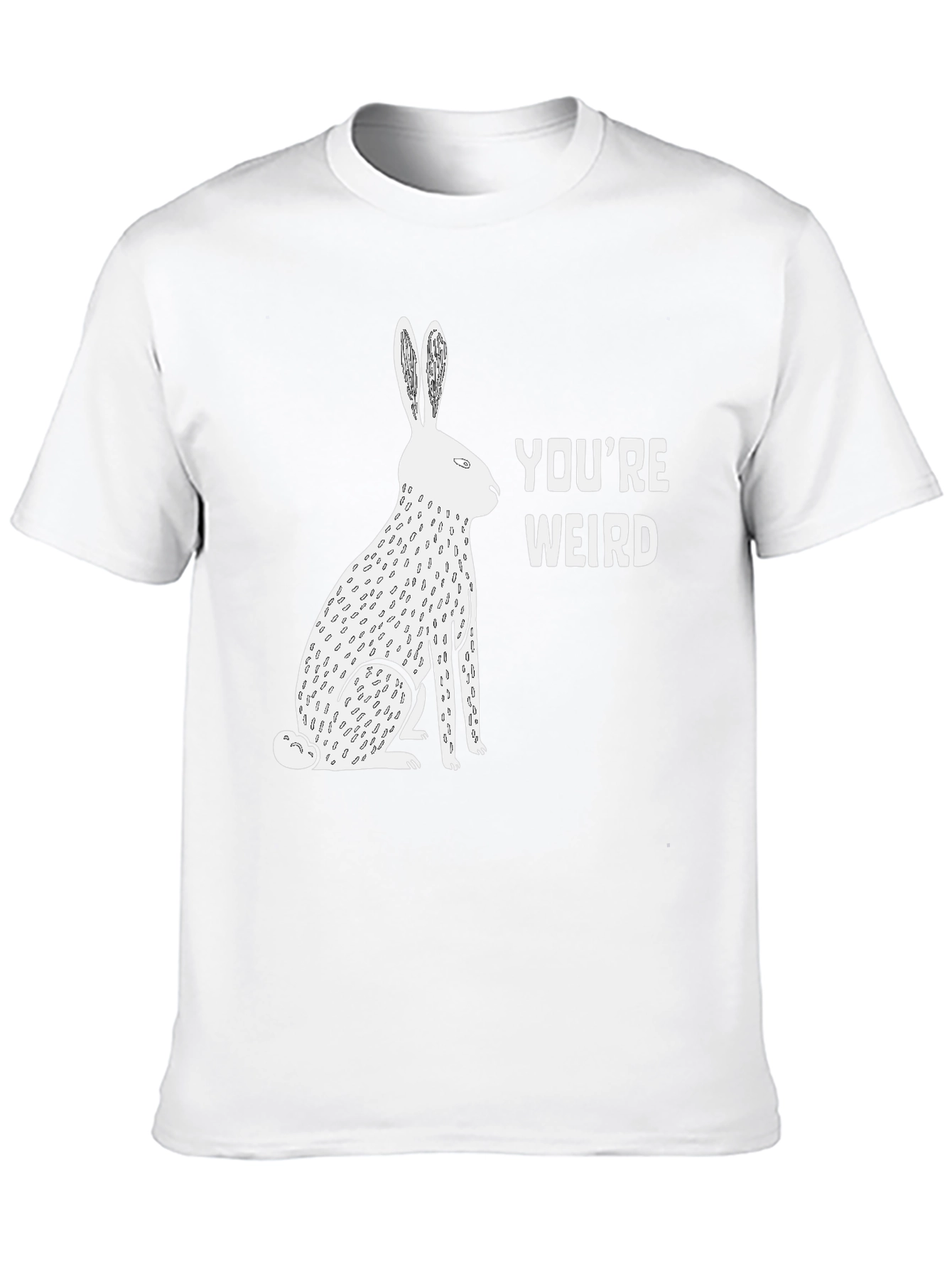 Black You're Weird Rabbit Graphic Tee - Unisex view 10