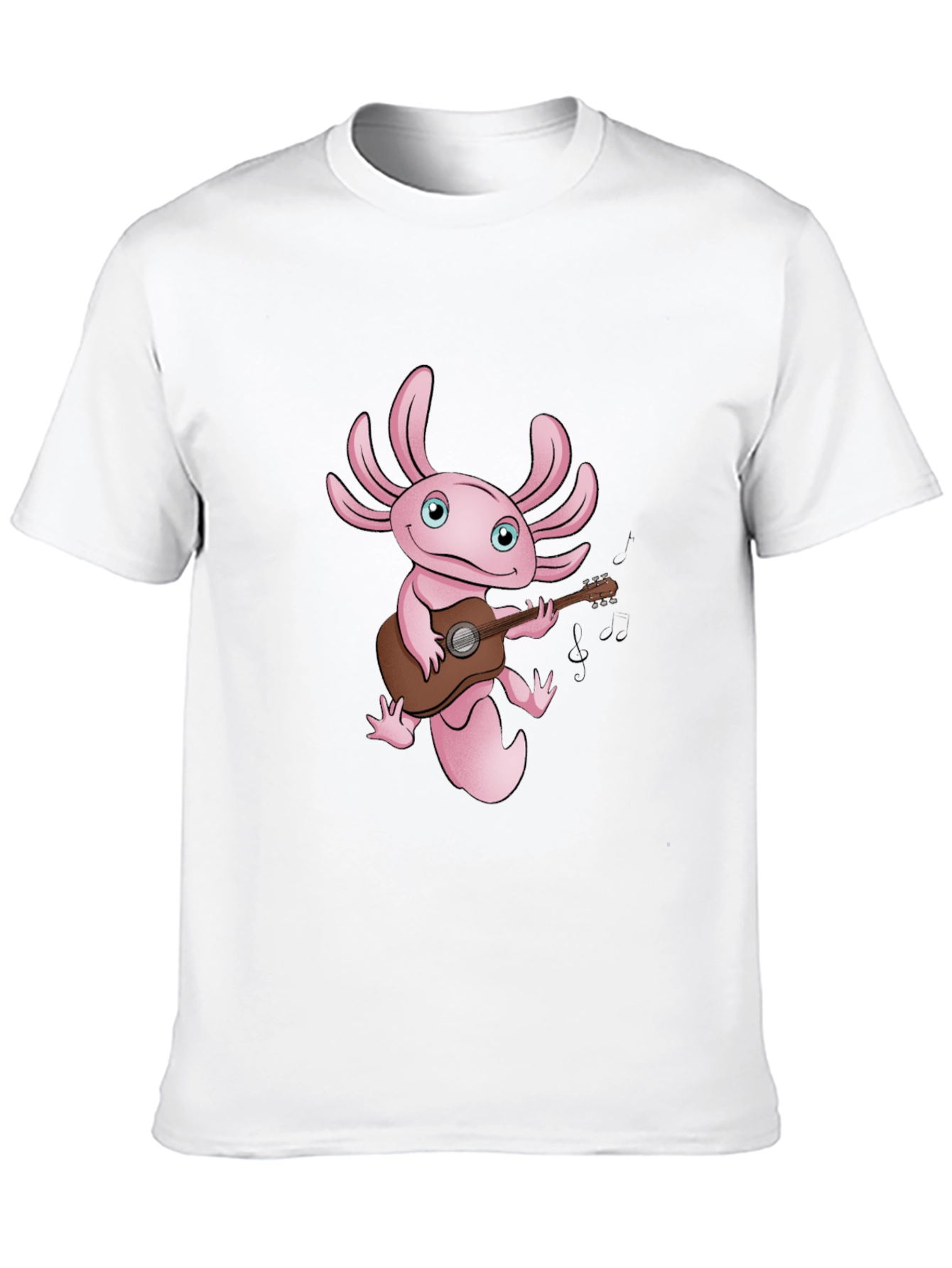 Black Axolotl Guitar Player Graphic T-Shirt - Black view 10