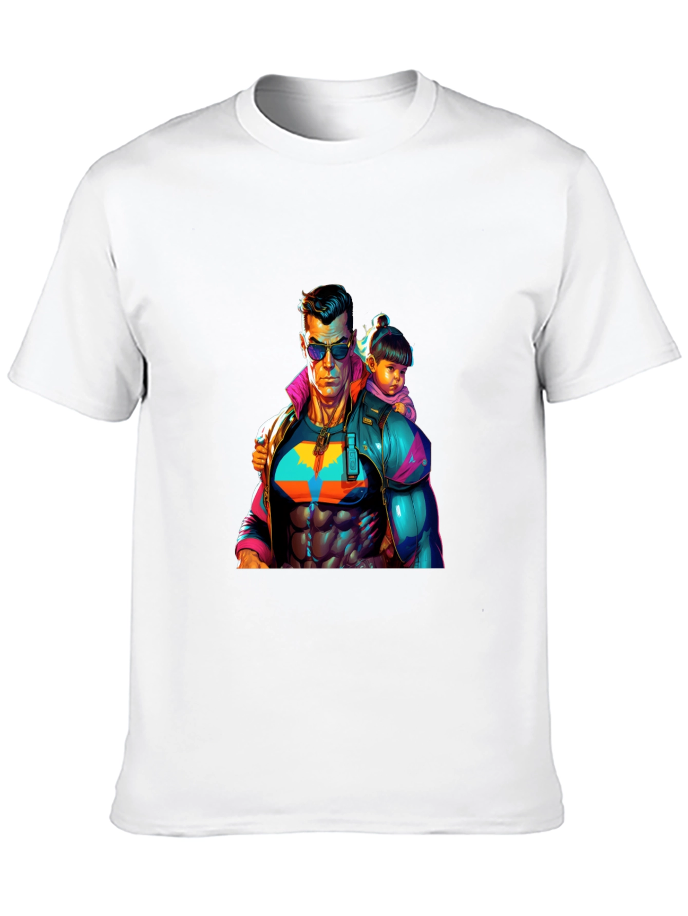 Black Superhero Dad & Daughter T-Shirt - Black Cotton view 10