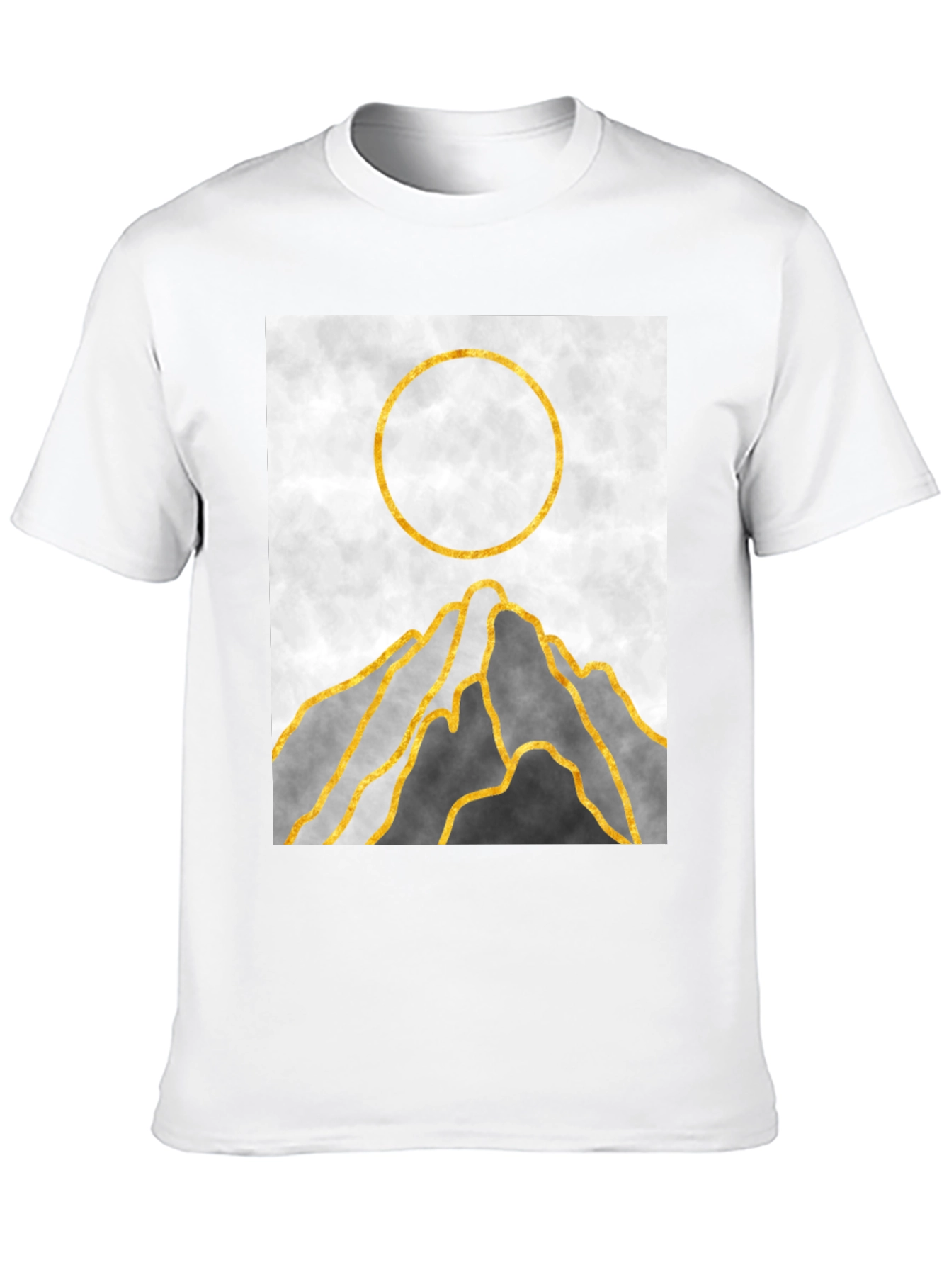 Black Abstract Mountain Sunset Graphic Tee view 10
