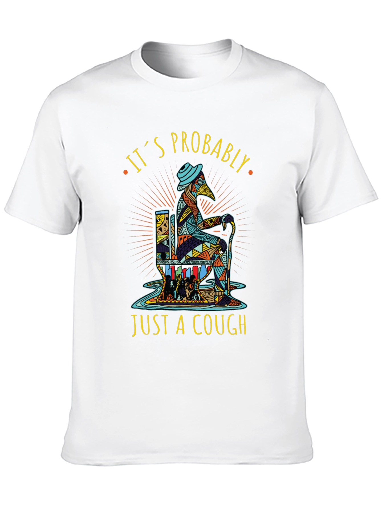 Black It's Probably Just A Cough Graphic Tee view 10