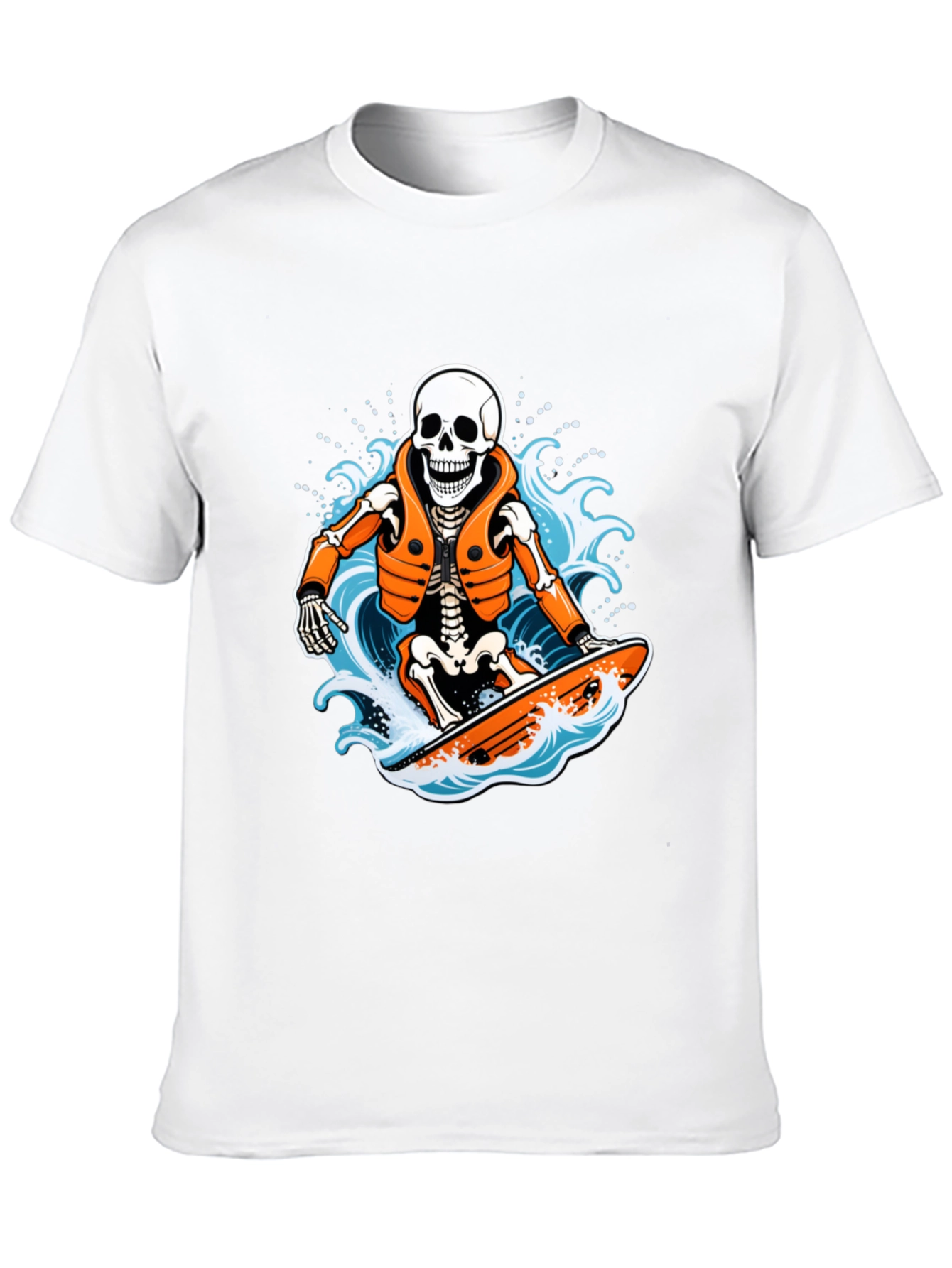 Black Skeleton Surfer Graphic T-Shirt - Black view 10