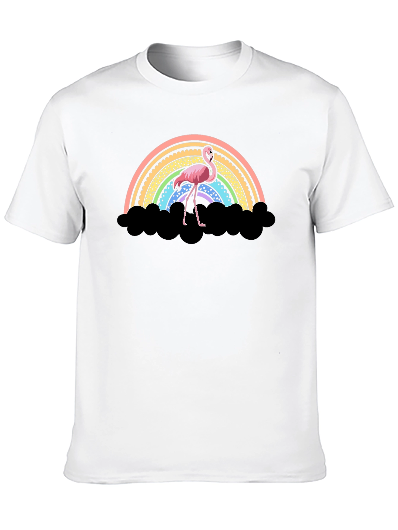 Black Flamingo Rainbow T-Shirt - Unique Graphic Tee view 10