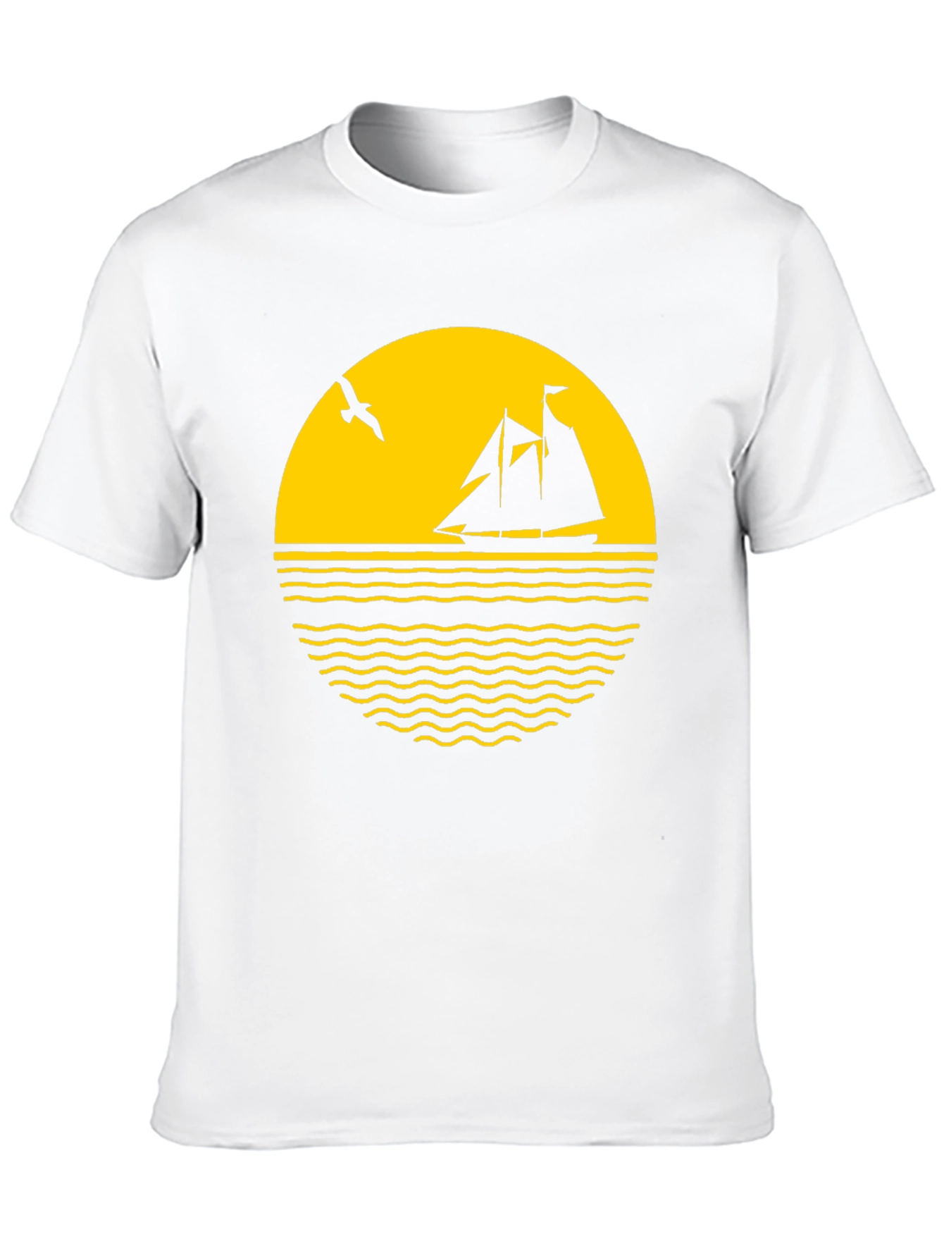 Black Nautical Sunset Graphic Tee - Black Cotton Blend view 10