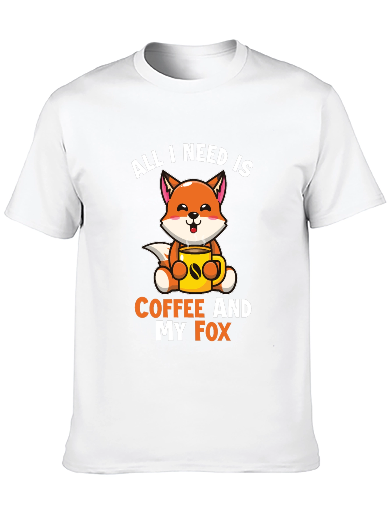 Black All I Need is Coffee and My Fox T-Shirt view 10