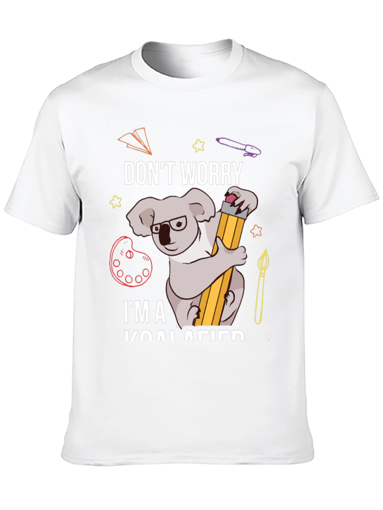 Black Don't Worry I'm Koalafied Funny Graphic Tee view 10