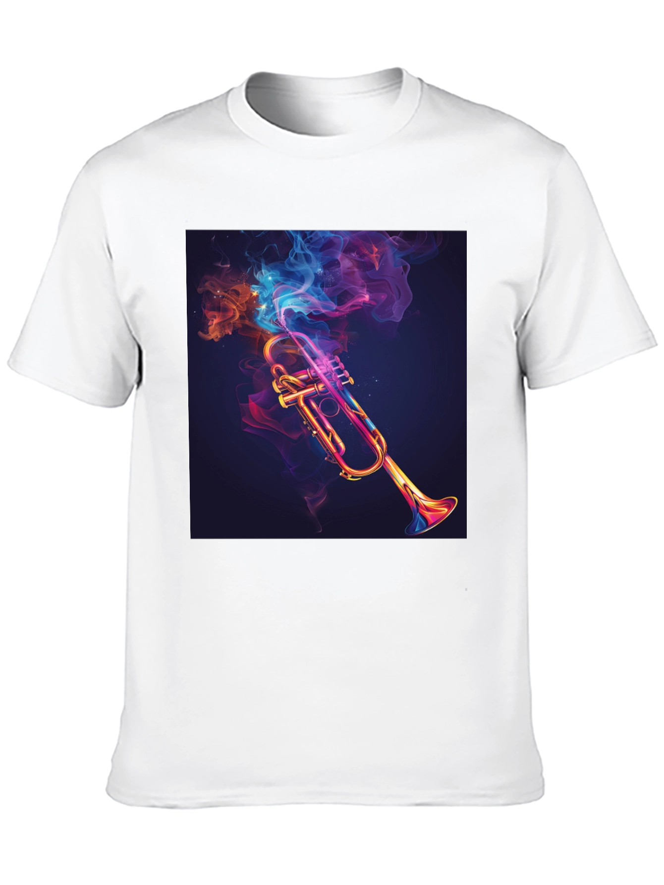 Black Smoky Trumpet Graphic Tee - Black Cotton Comfort view 10