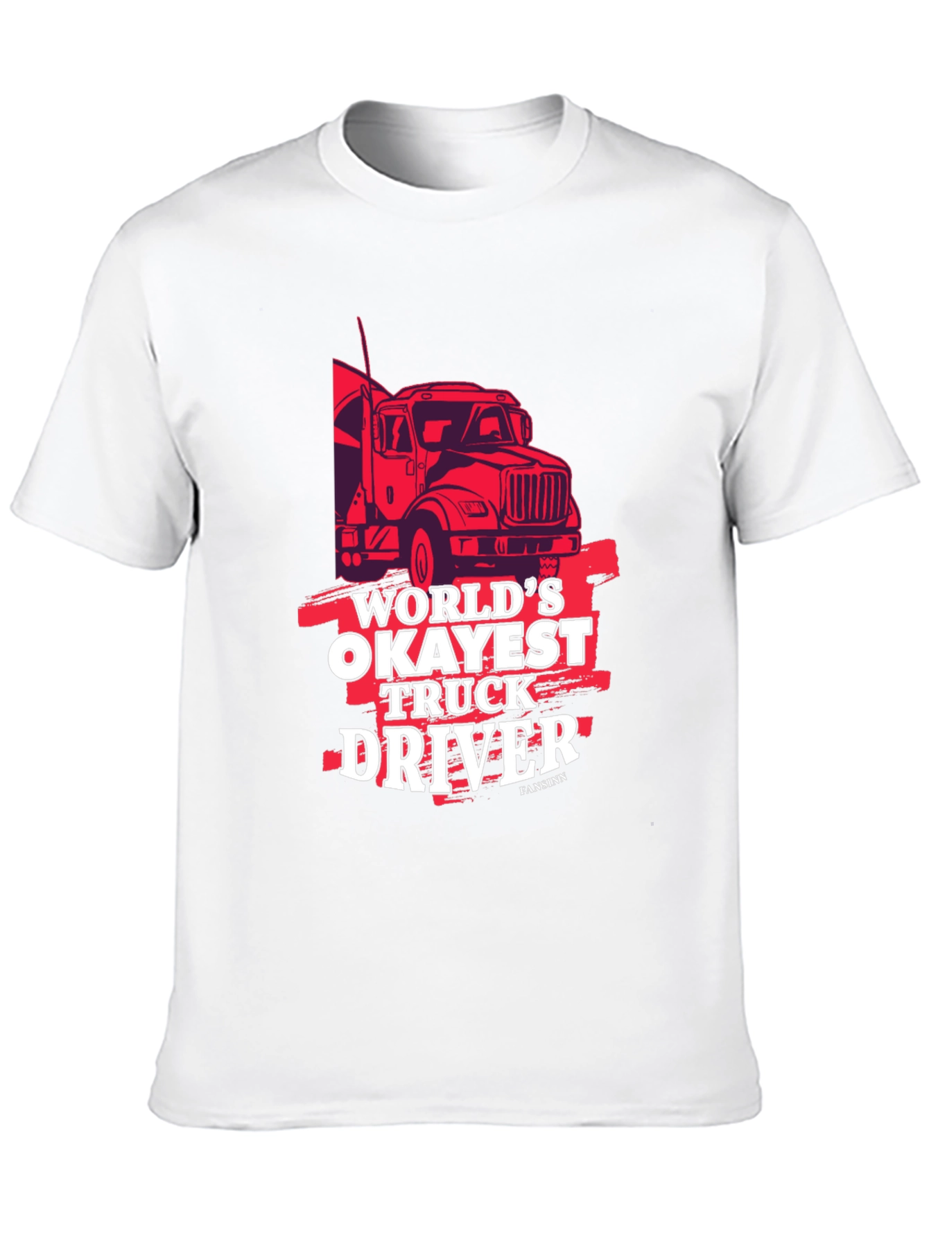 Black World's Okayest Truck Driver Black Graphic Tee view 10