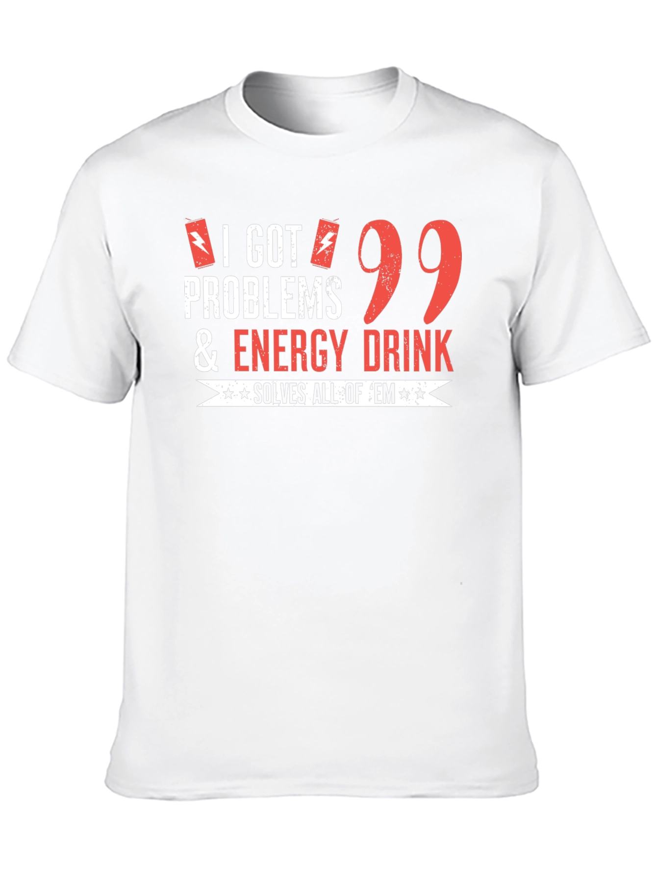 Black Funny Energy Drink T-Shirt: 99 Problems Solved view 10