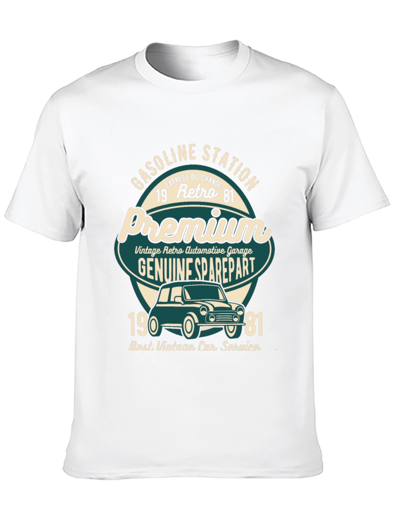 Black Vintage Retro Car T-Shirt - Gasoline Station Premium Design view 10