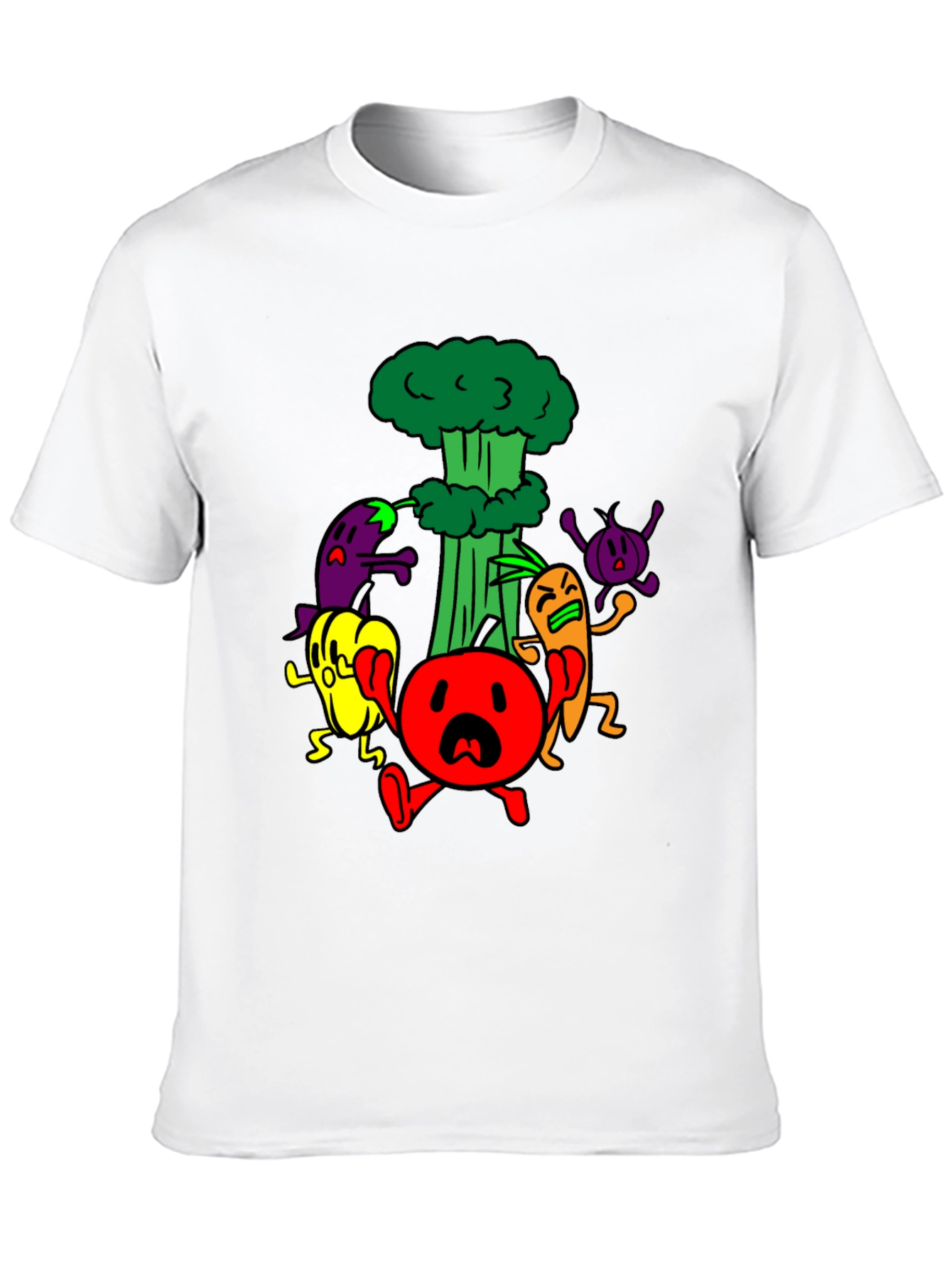 Cartoon Vegetable Panic T-Shirt - 10