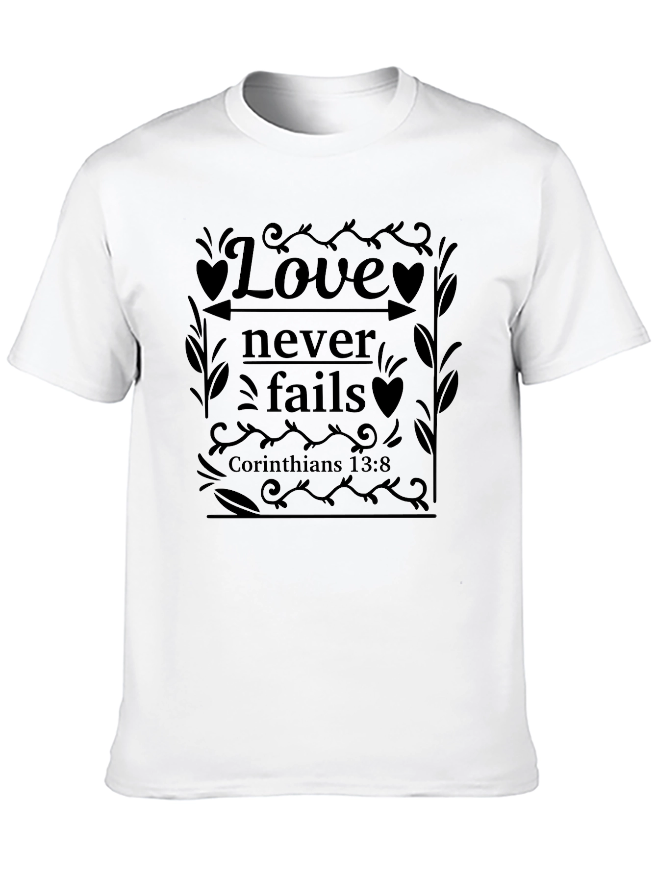 Black Love Never Fails T-Shirt - Christian Design view 10