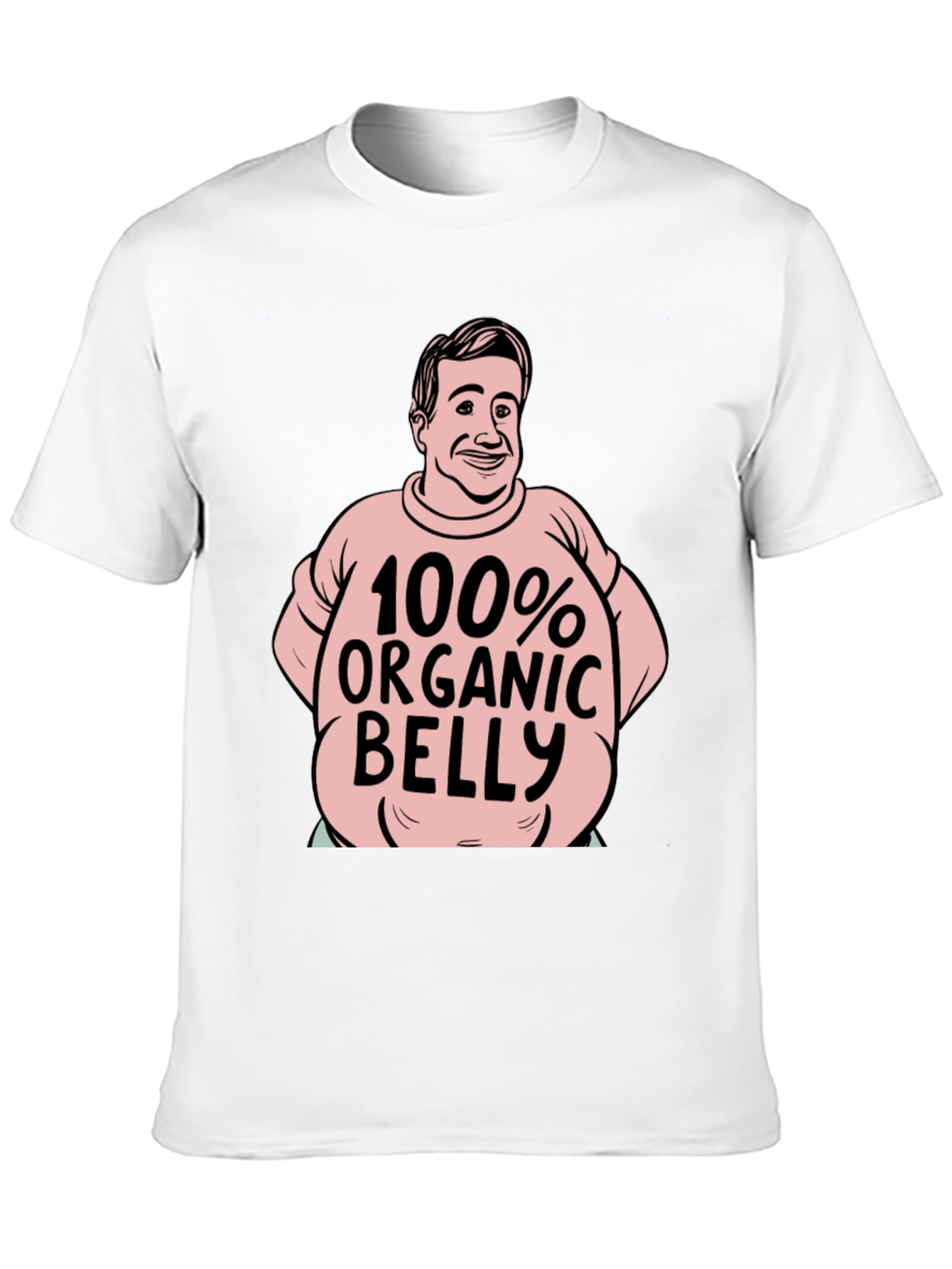Black Organic Belly Funny T-Shirt view 10