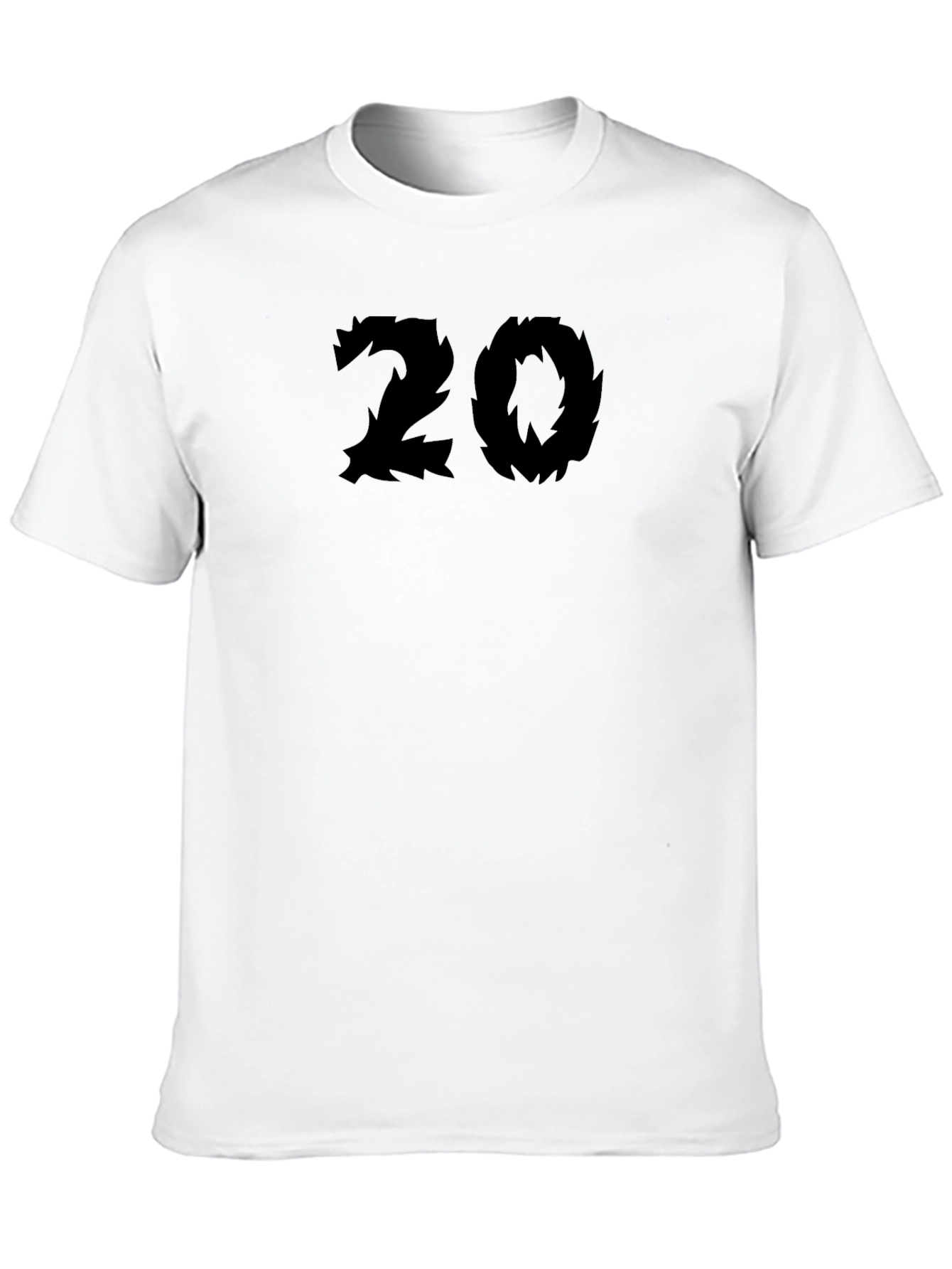 Black Edgy Number 20 Graphic Tee - Black Cotton Blend view 10