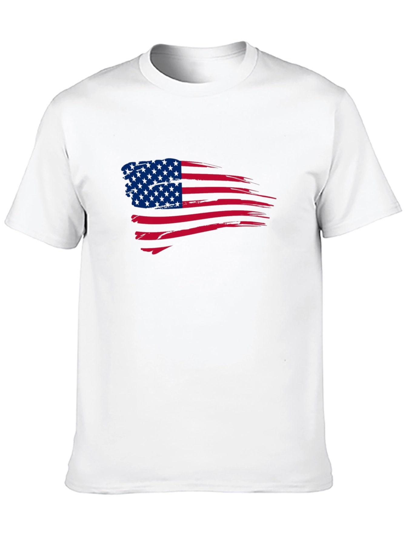 Black American Flag Graphic Print Crew Neck T-Shirt view 10