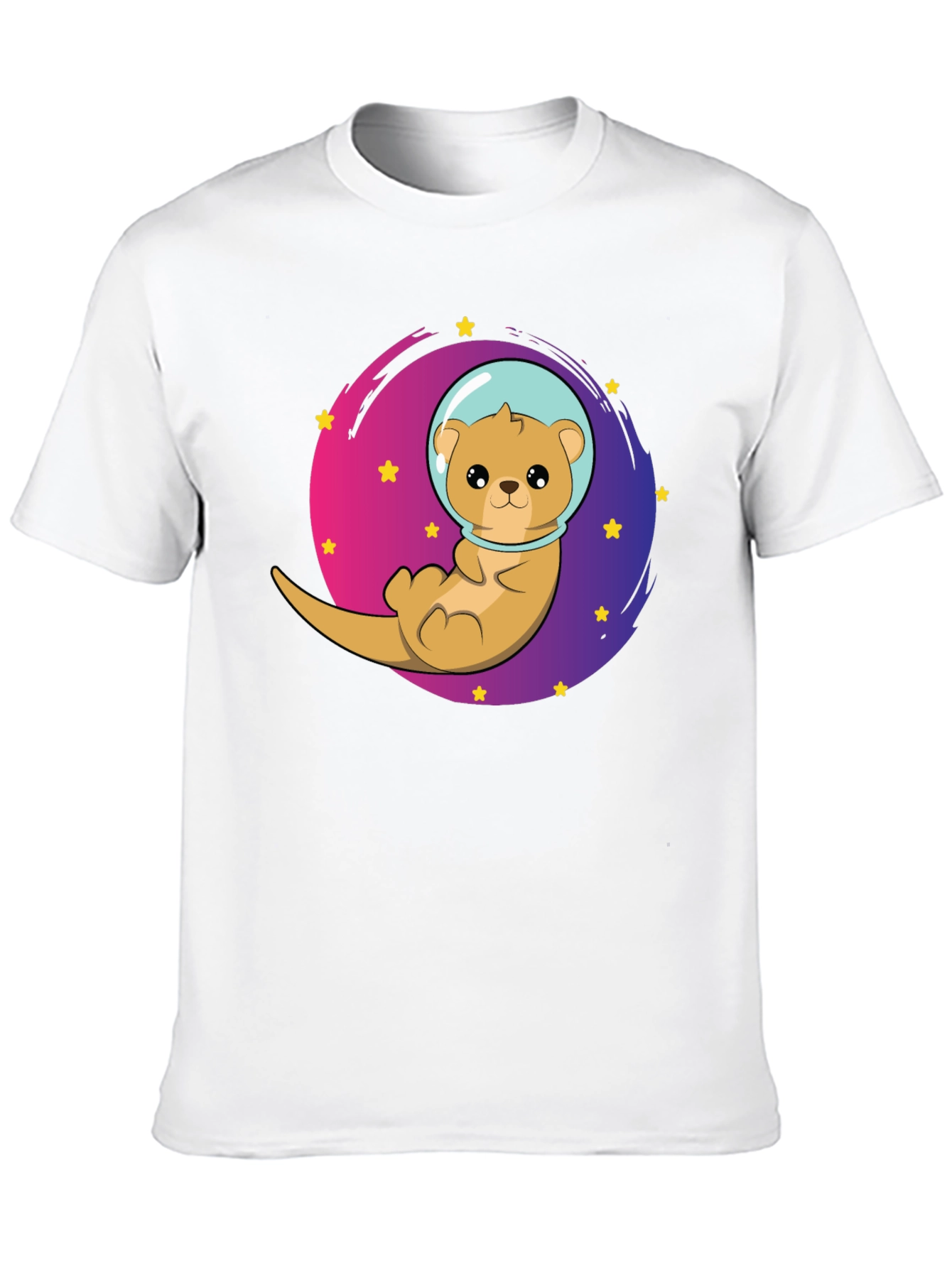 Black Space Otter T-Shirt - Galaxy Cute Tee view 10