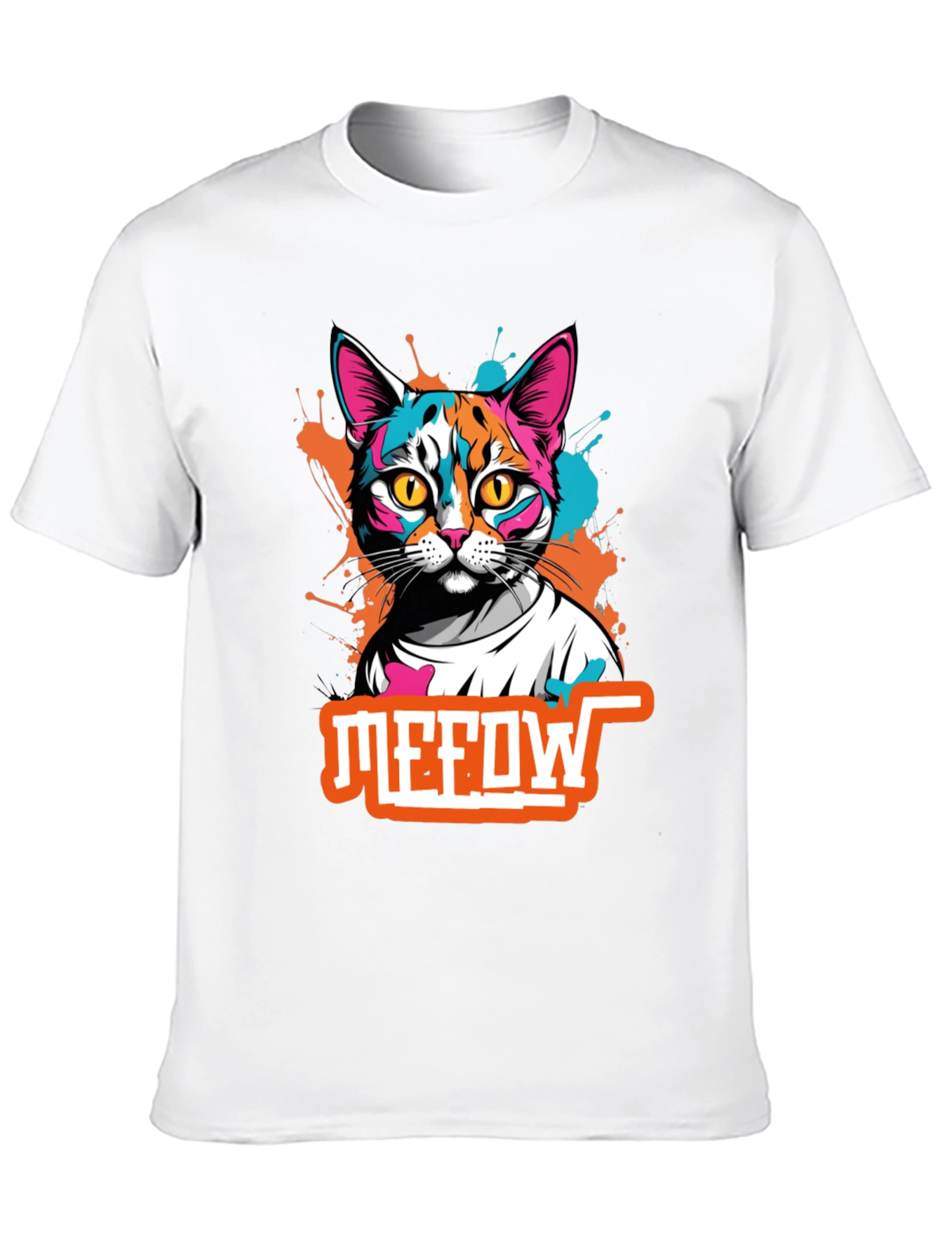 Black Cool Cat Graphic Tee - Meow T-Shirt view 10