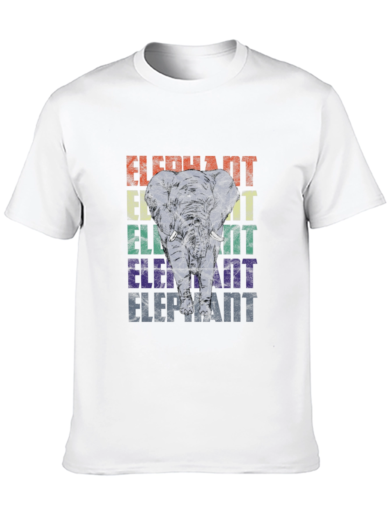 Black Retro Elephant Graphic Print T-Shirt view 10