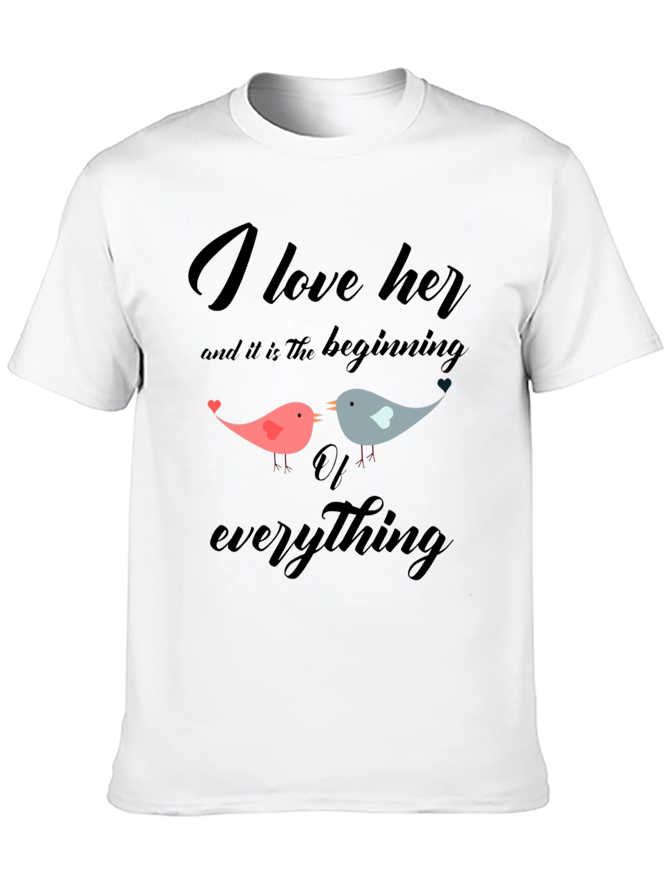 Black I Love Her Bird Graphic T-Shirt view 10