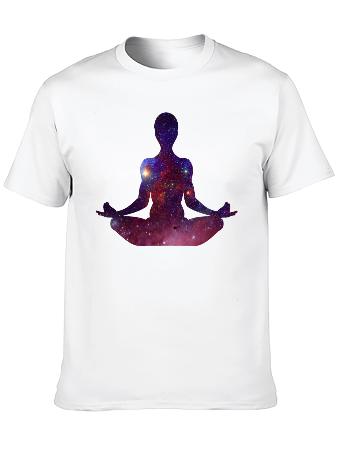 Black Cosmic Meditation T-Shirt - Galaxy Yoga Tee view 10