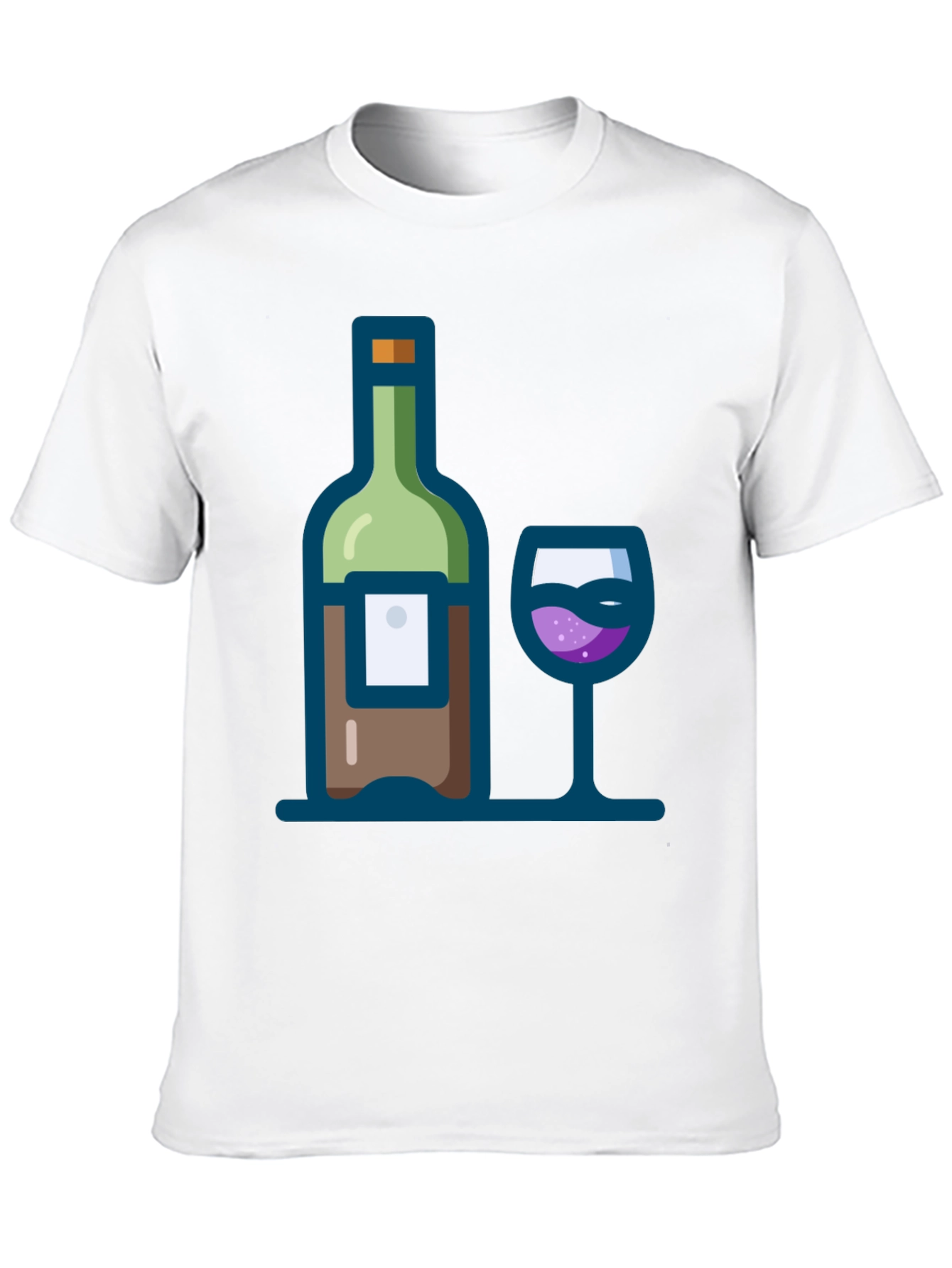 Black Wine Bottle and Glass Graphic Tee view 10