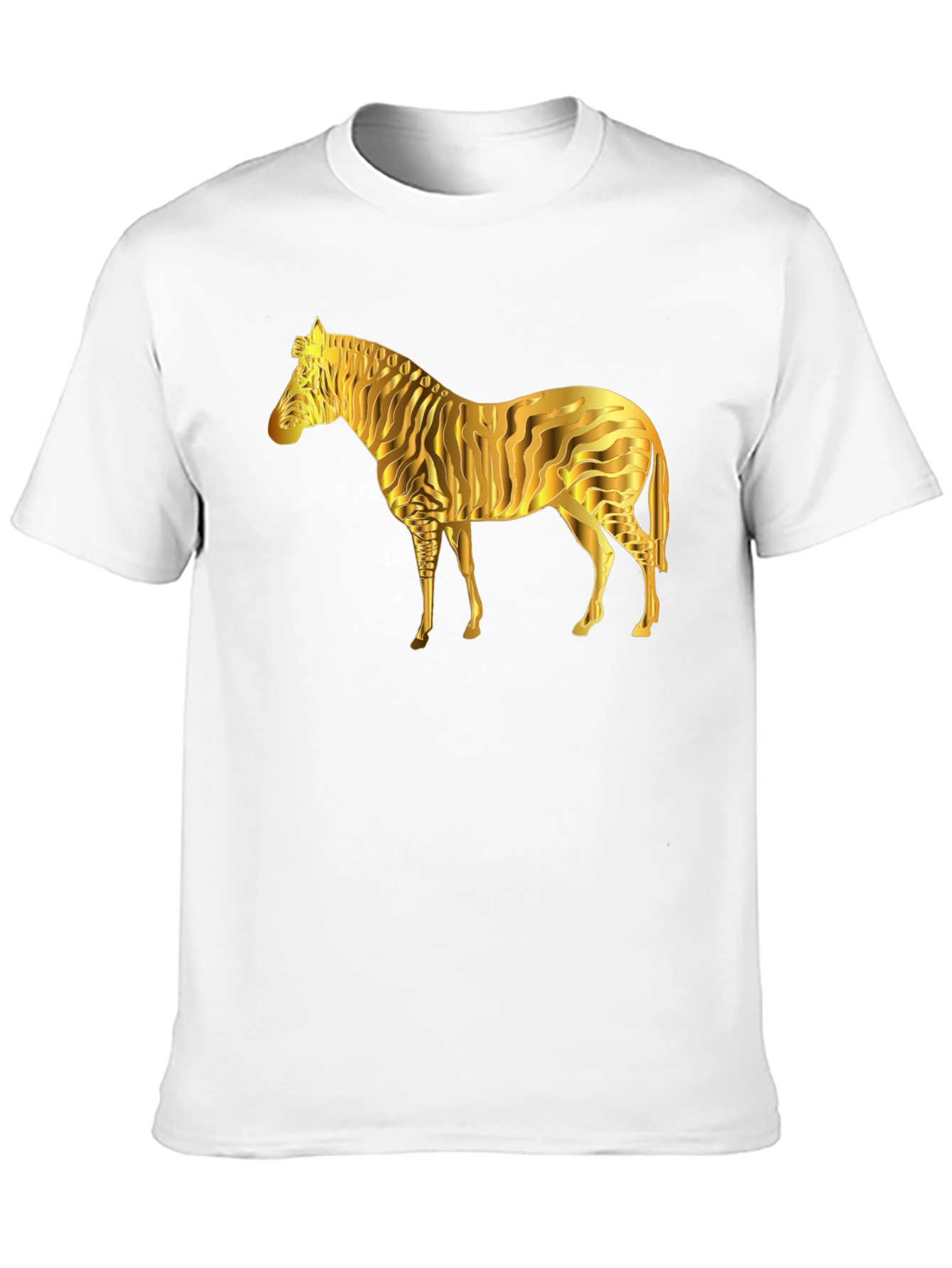 Black Golden Zebra Graphic Black T-Shirt view 10