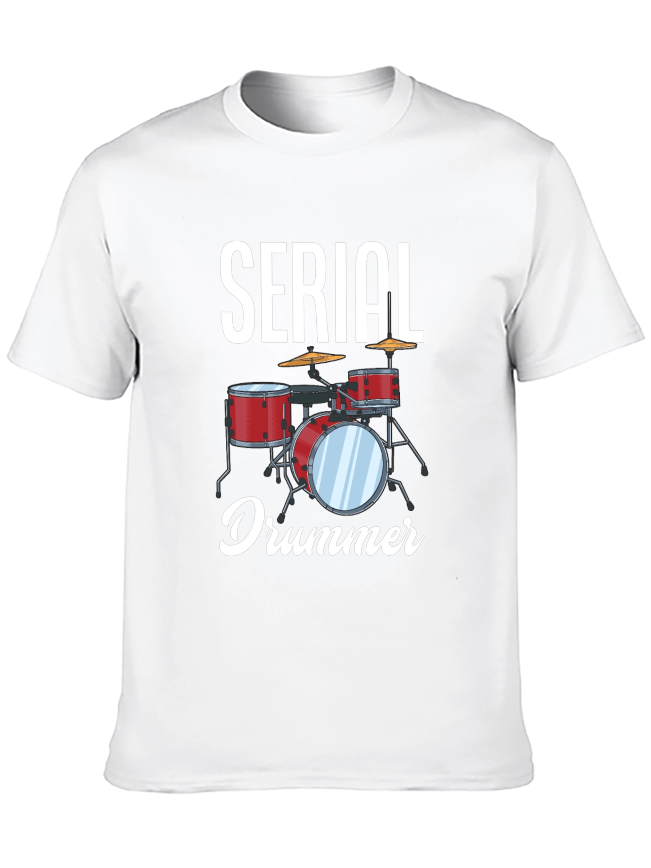 Black Serial Drummer Graphic Tee - Black Cotton T-Shirt view 10